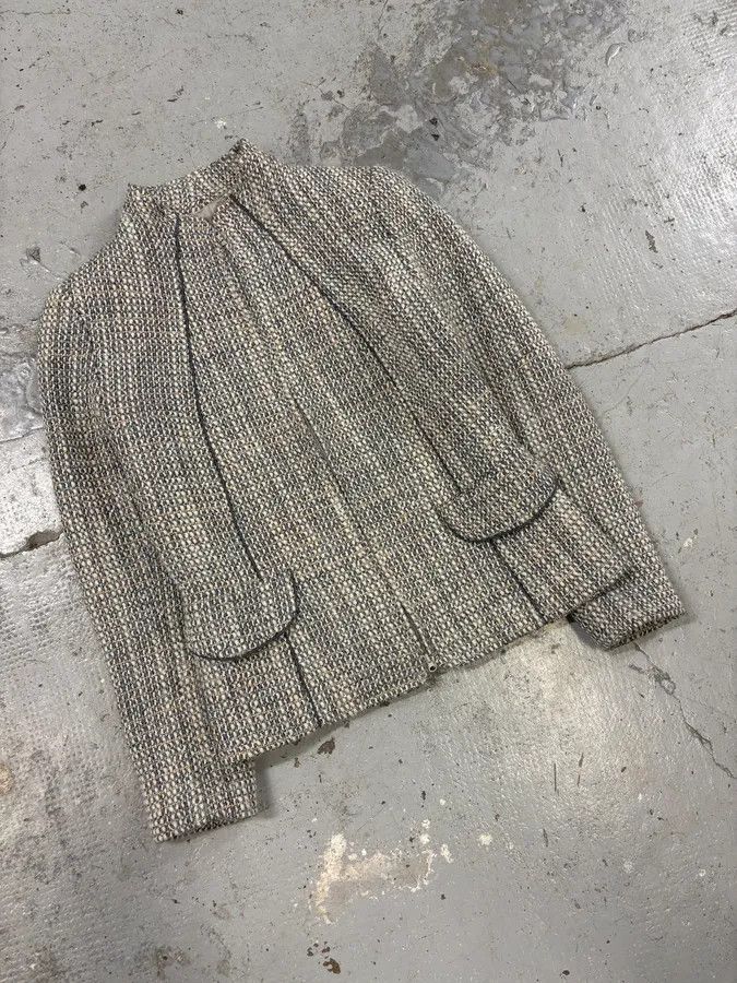 Gucci 2000s Gucci Grey Tweed Minimalist Jacket Size S / US 4 / IT 40 - 4 Thumbnail