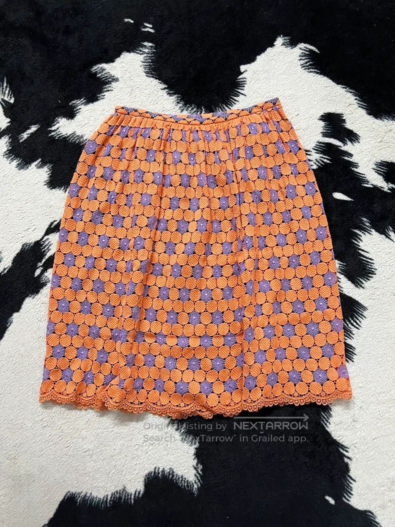 Comme des Garcons Comme des Garcons size L Spiderweb Purple Orange Skirt wit Size 23" - 2 Thumbnail