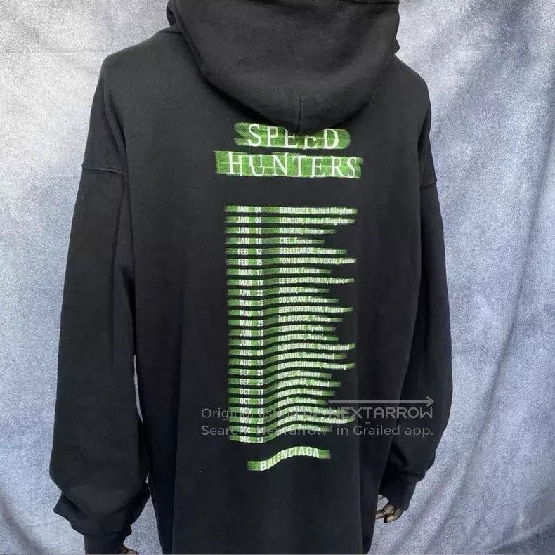Balenciaga Balenciaga Black and Green Band Logo Hoodie Size US S / EU 44-46 / 1 - 2 Thumbnail
