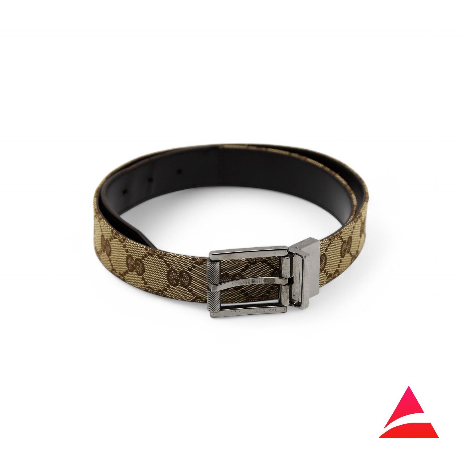 Gucci Gucci - Vintage Monogram Belt Leather Canvas GG Beige Size ONE SIZE - 1 Thumbnail