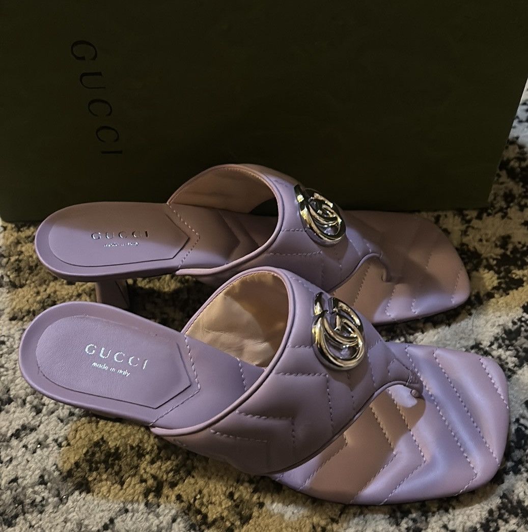 Gucci Gucci Double G Thong Sandal Mules Lavender Size US 8 / IT 38 - 4 Thumbnail