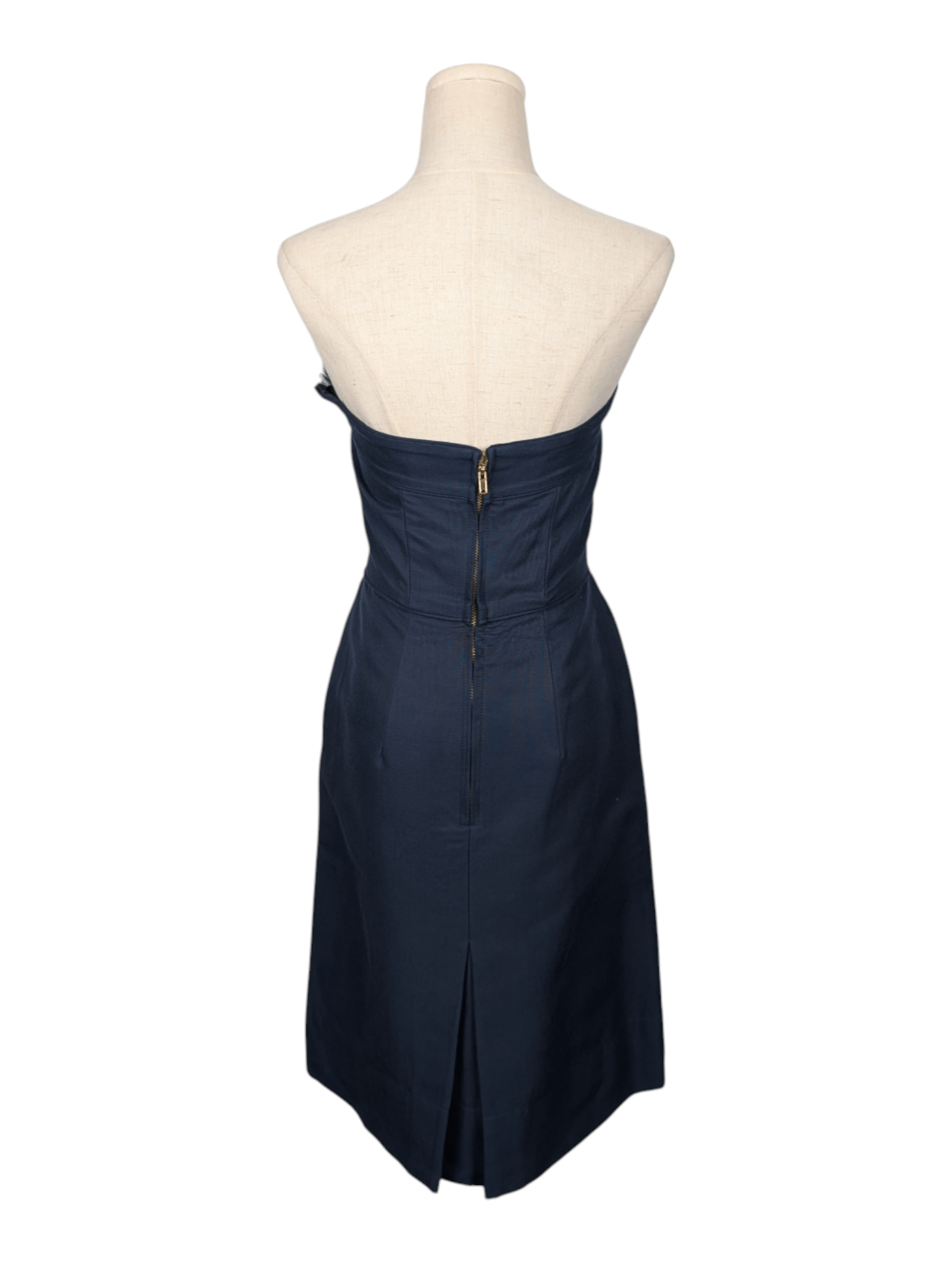 Marc by Marc Jacobs Navy Tube Dress with Ruffle Size XS / US 0-2 / IT 36-38 - 2 Thumbnail