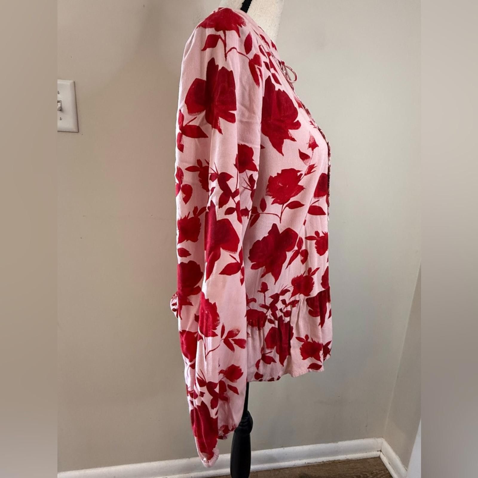 Other Matilda Jane floral pink & red rose boho ruffled top SZ SM Size S / US 4 / IT 40 - 5 Thumbnail