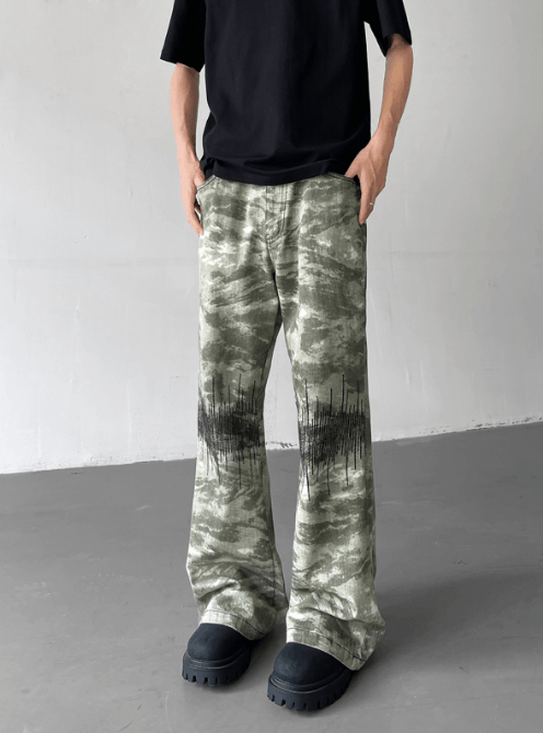 Japanese Brand American hiphop cool casual flared camouflage jeans Size US 32 / EU 48 - 1 Thumbnail
