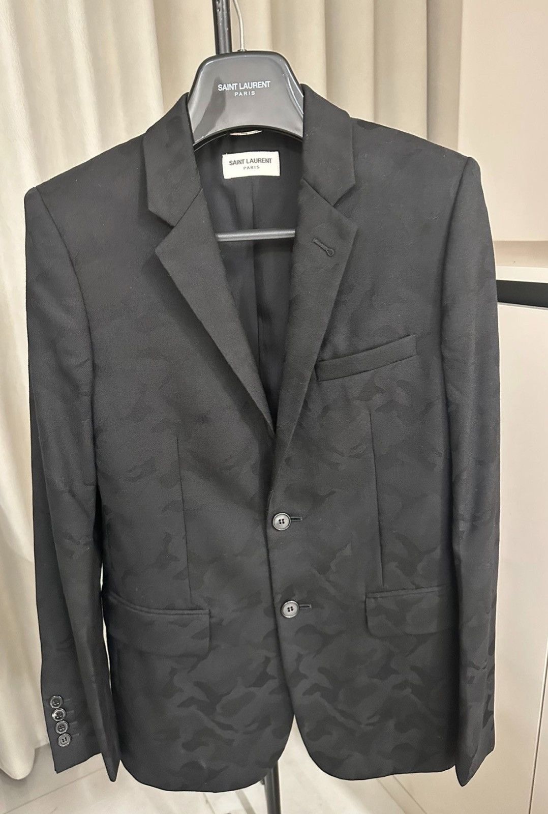 Saint Laurent Paris Saint Laurent YSL 2016SS Subtle Camo Jacquard Suit Size 46S - 1 Thumbnail