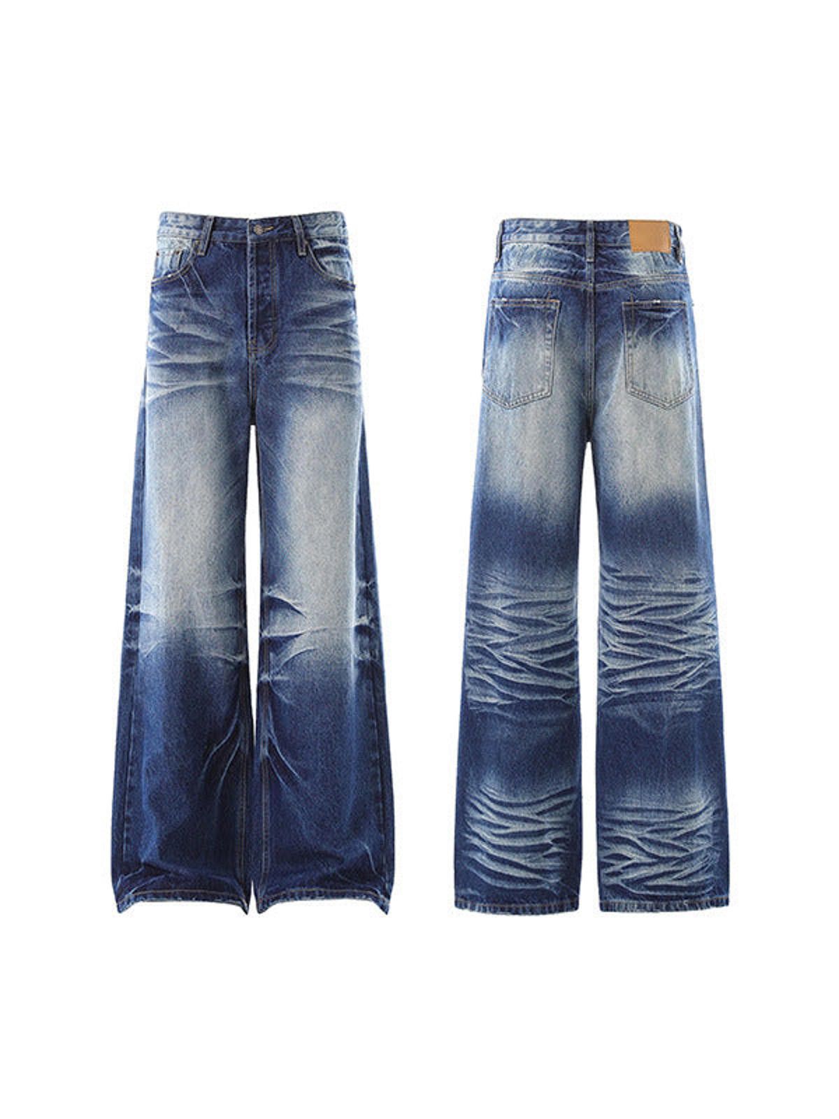 Vintage Blue Wide Leg Denim Jeans, Baggy Vintage Jeans Size US 32 / EU 48 - 5 Thumbnail