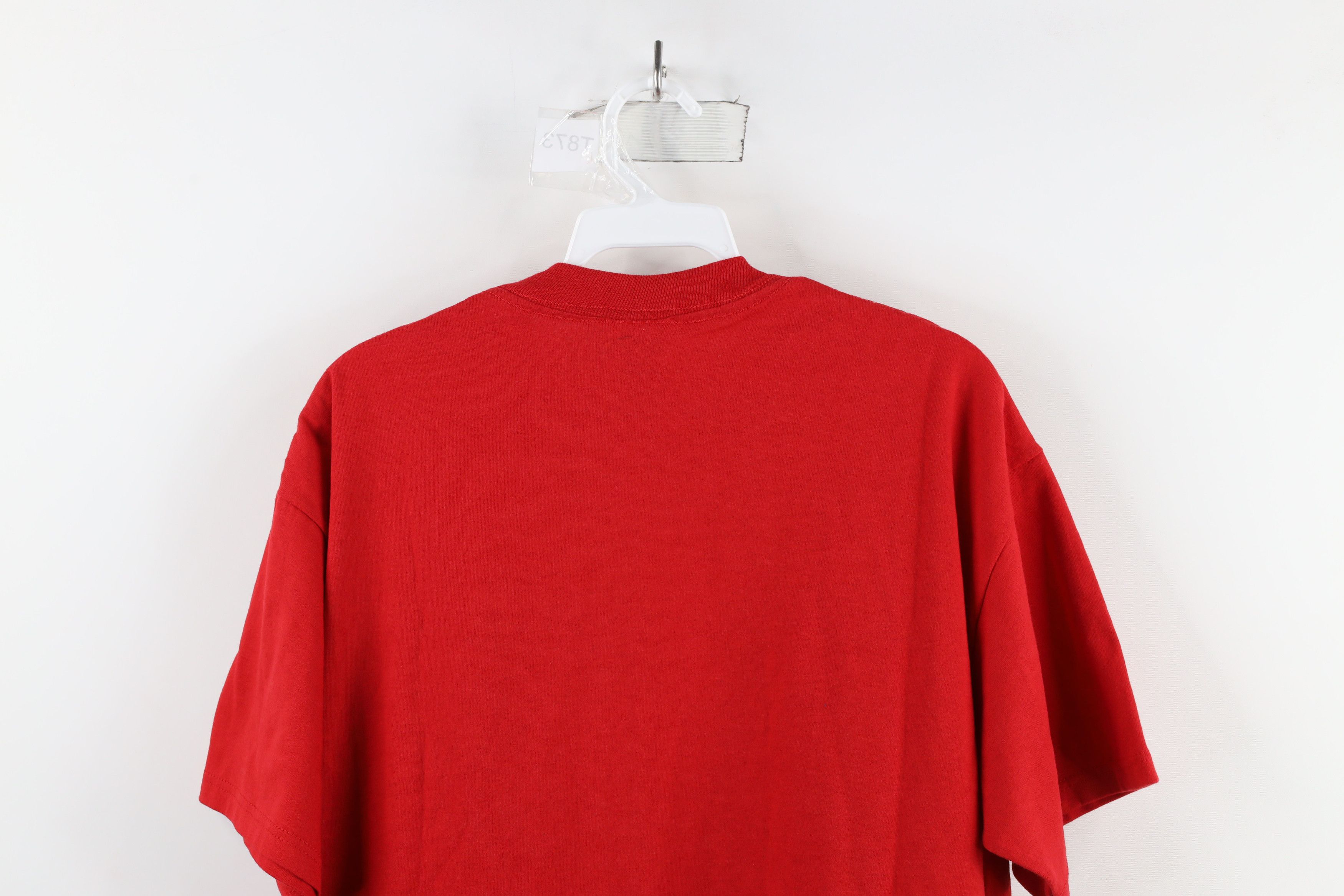 Vintage Vintage 90s Streetwear Heavyweight T-Shirt Red USA Size US L / EU 52-54 / 3 - 9 Thumbnail