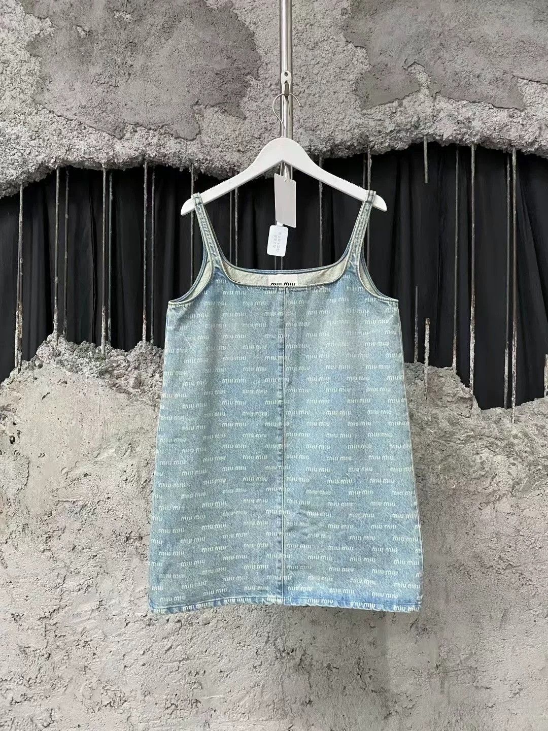 Miu Miu Miu Miu All-Over Logo Denim Dress Size US 28 / EU 44 - 1 Thumbnail