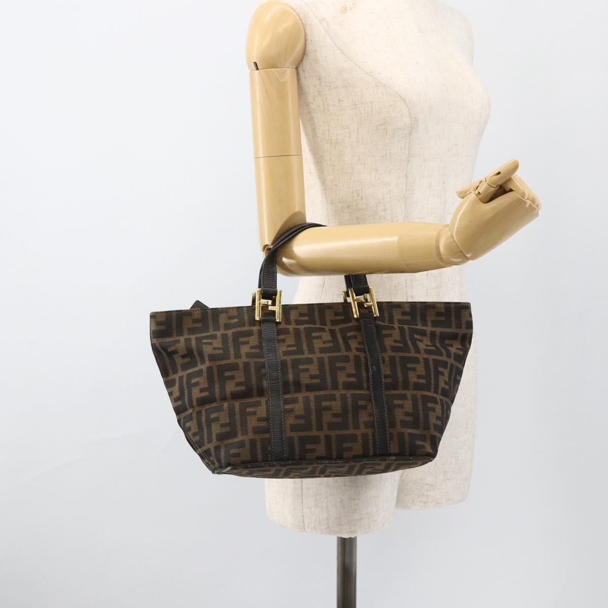 Fendi FENDI Zucca Canvas Hand Bag Brown Black Auth 175625 - Size ONE SIZE - 21 Thumbnail