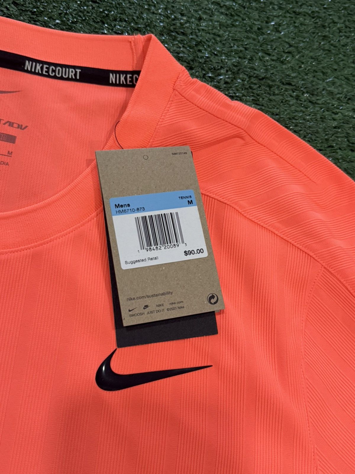 Nike Nike Court Dri-FIT ADV Tennis Slam T-Shirt - Bright Mango Size US M / EU 48-50 / 2 - 2 Thumbnail