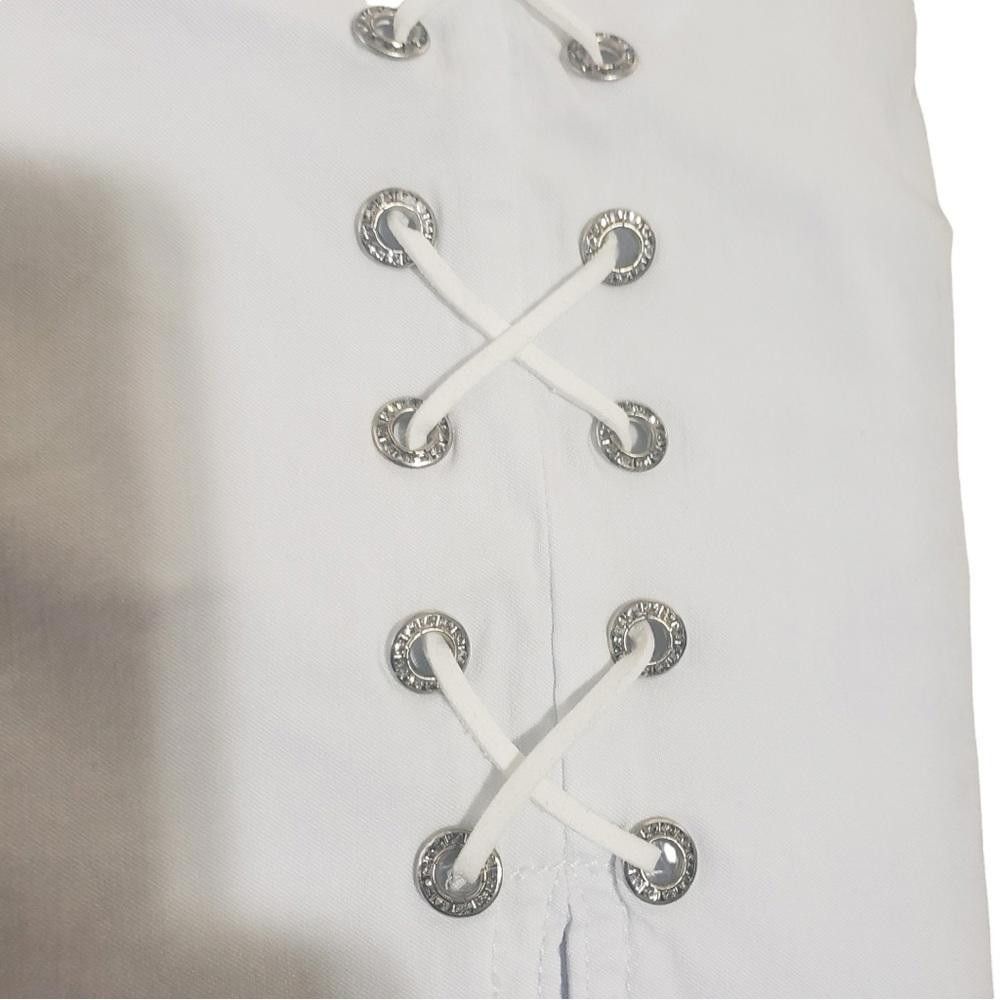 Designer Ethyl White Calf Laced White Jeans 8 Size 30" / US 8 / IT 44 - 3 Thumbnail