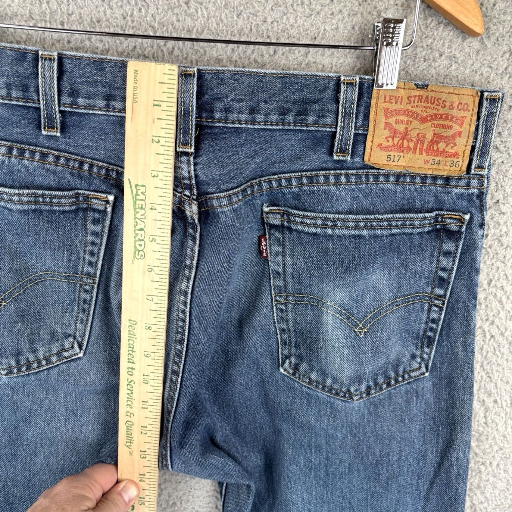 Levi's Levi's Jeans 34x36 Blue 517 Bootcut Denim Pants Western Cowboy Work Cotton Size US 34 / EU 50 - 7 Thumbnail