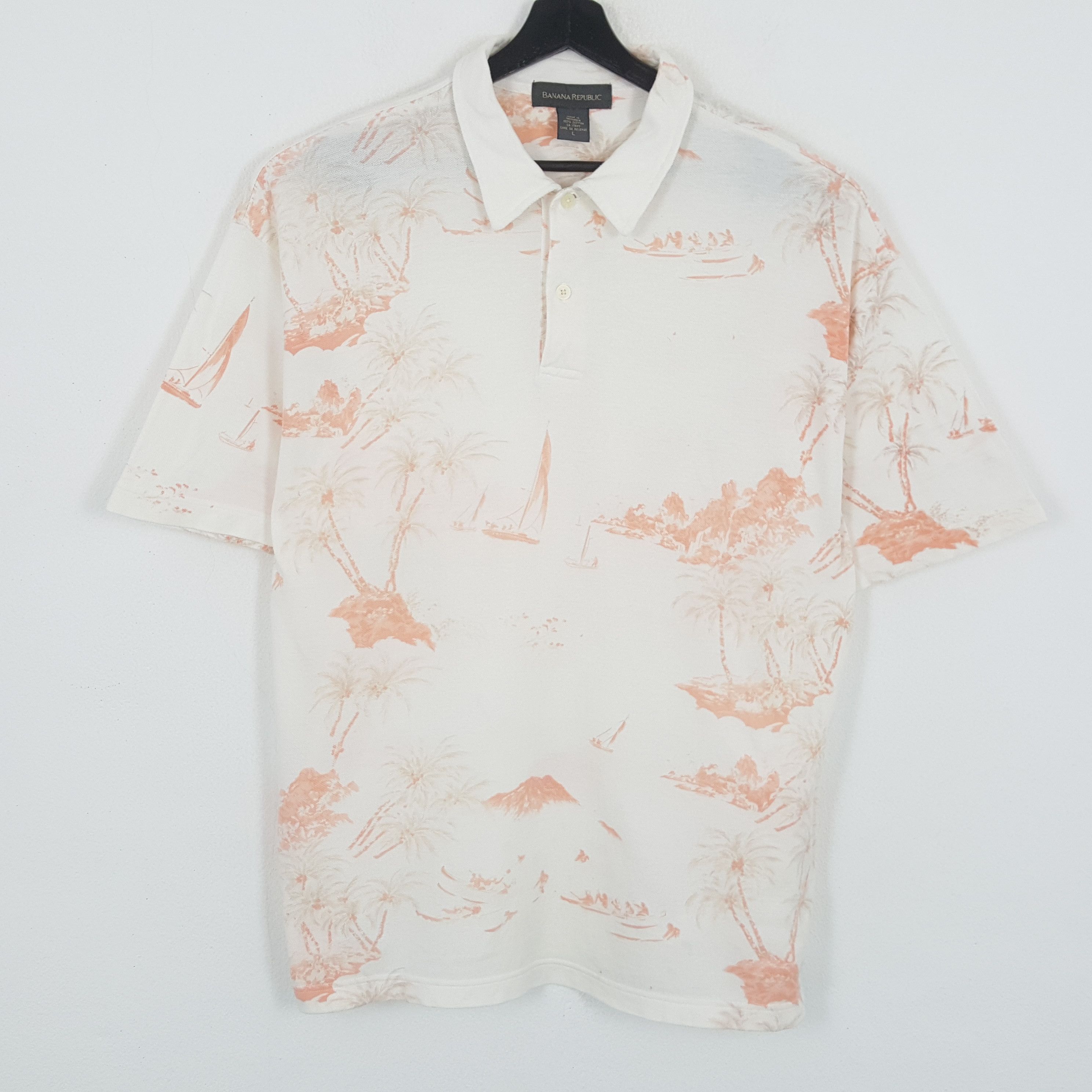 Banana Republic × Vintage BANANA REPUBLIC Polos Hawaii Summer Style Size US L / EU 52-54 / 3 - 1 Thumbnail