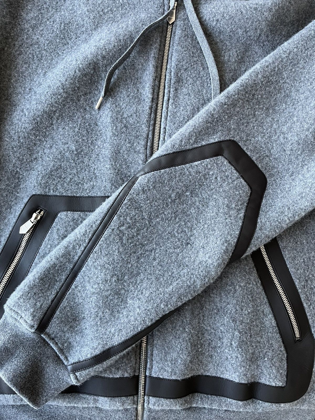 Hermes $5k Super Runway Leather Cashmere Hooded Sweater