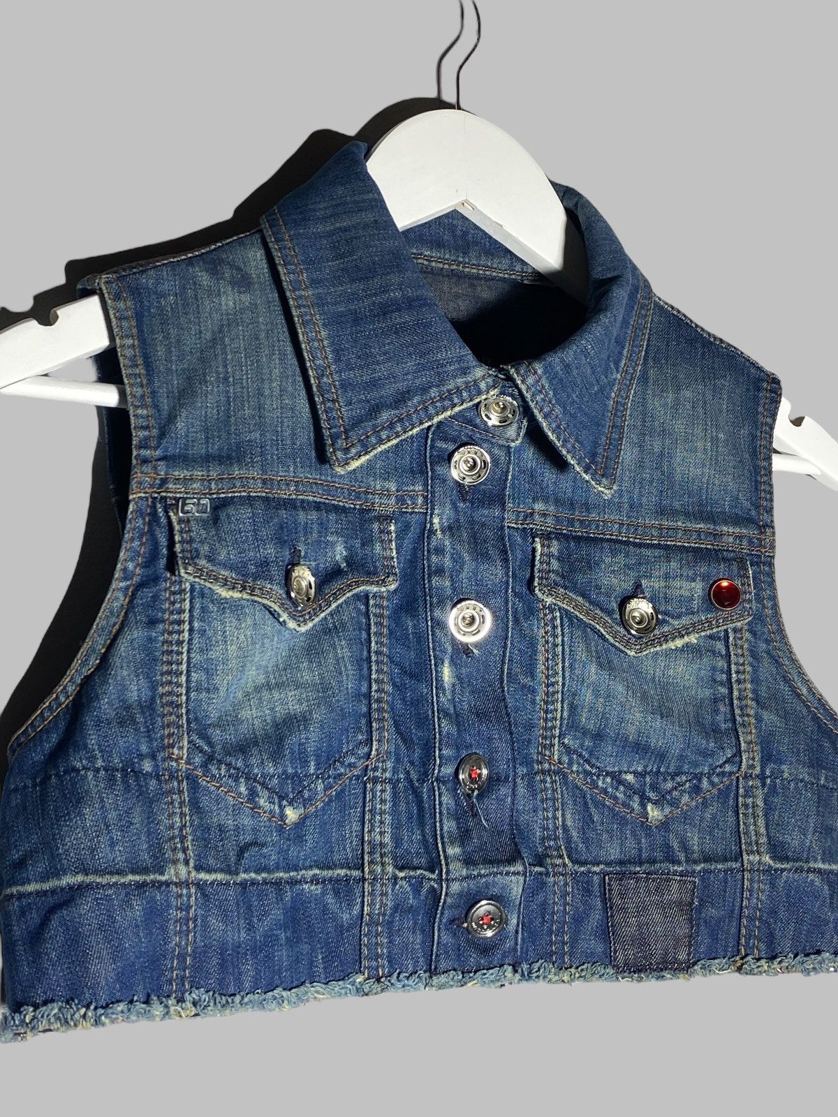 Miss Sixty × Vintage Vintage Miss Sixty Denim Vest Jacket Rare Y2k Style Size L / US 10 / IT 46 - 4 Thumbnail