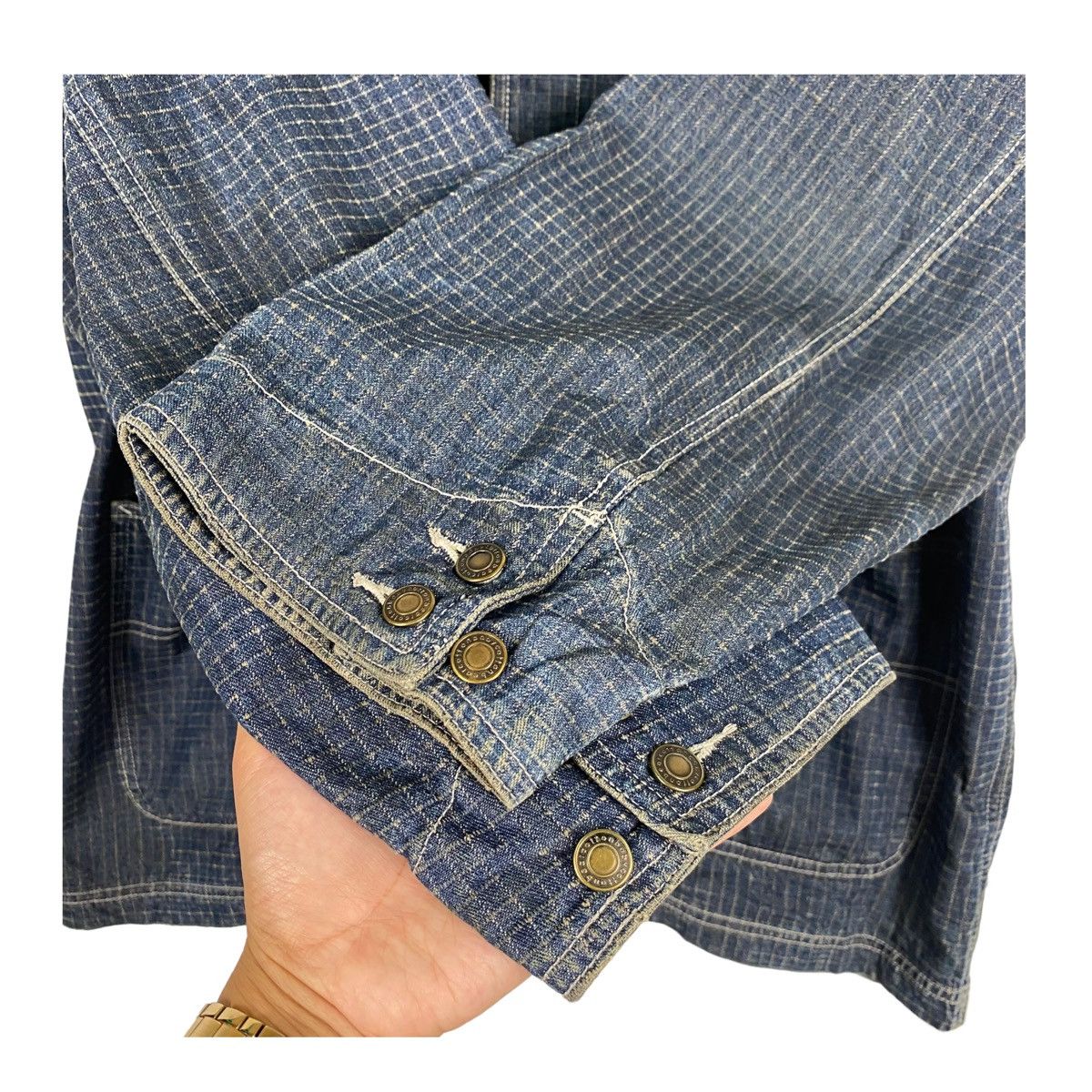 45rpm × Indigo × Japanese Brand 💥HASBEEN INDIGO CHORE WORKER DENIM JEAN JACKET Size US XL / EU 56 / 4 - 6 Thumbnail