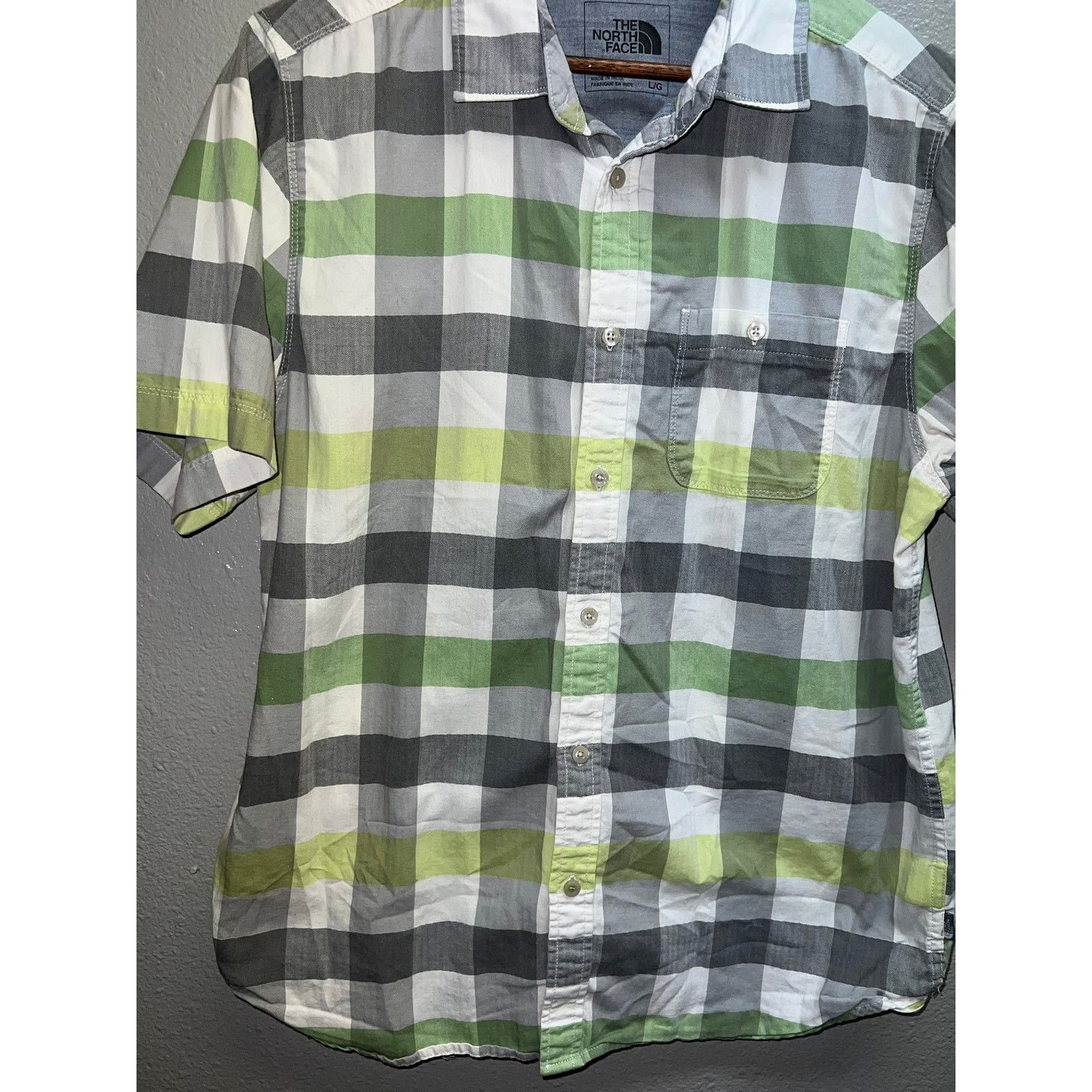 The North Face The North Face Button Up Shirt Green Gray White Tee Large Size US L / EU 52-54 / 3 - 4 Thumbnail