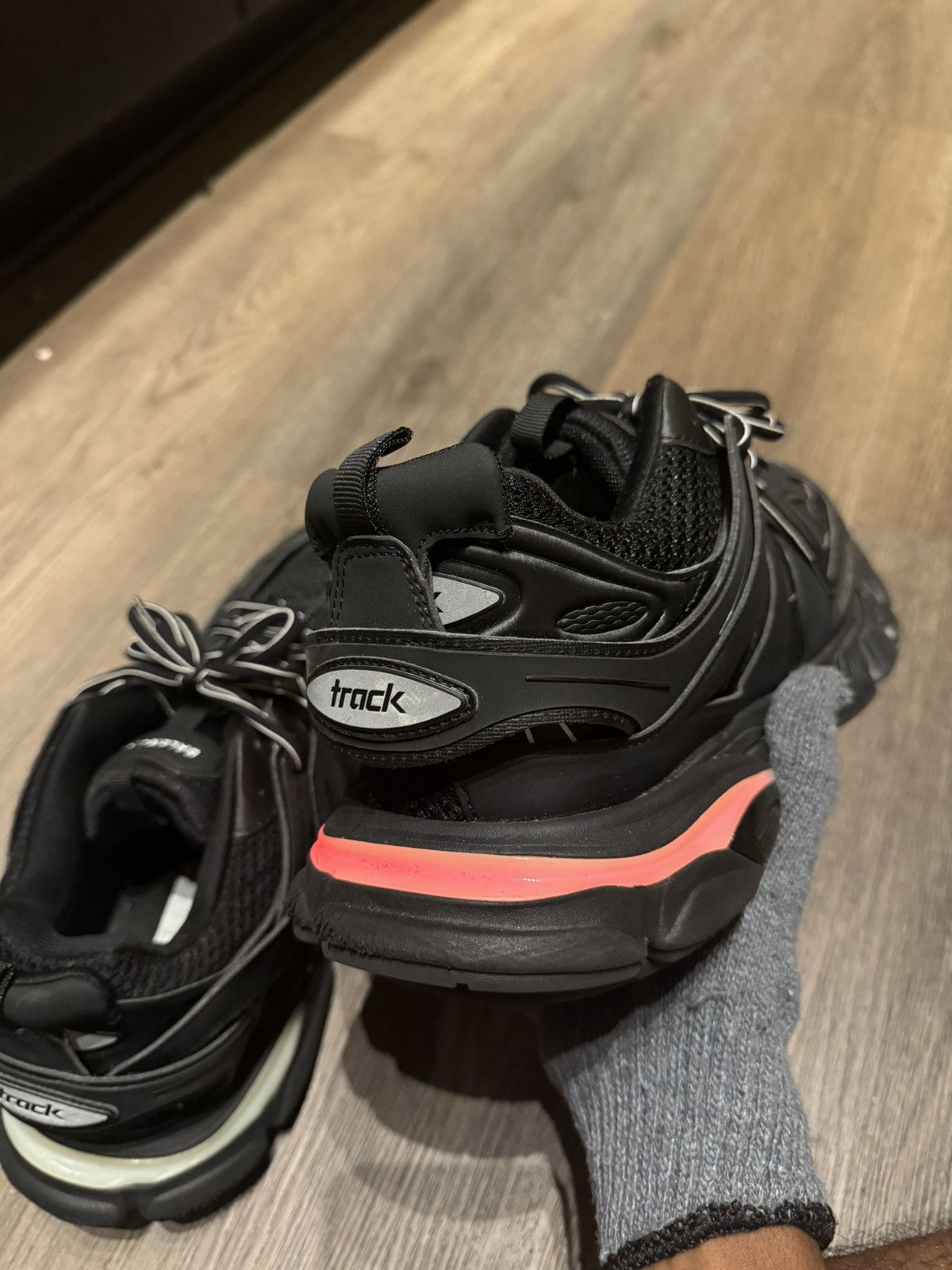 Balenciaga BALENCIAGA Black Track LED Runners Size US 12 / EU 45 - 17 Thumbnail