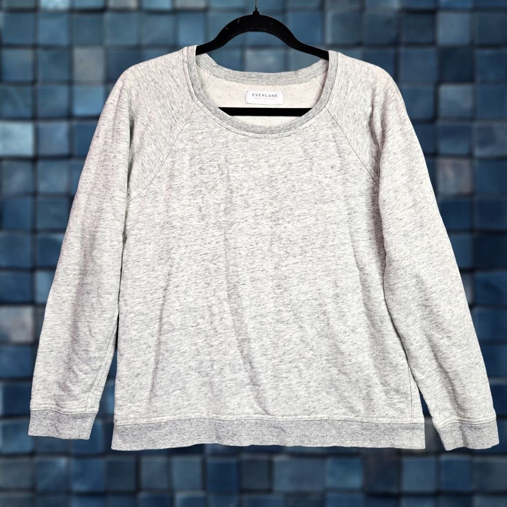 Everlane Everlane Women's Casual Long Sleeve Crew Neck Sweatshirt Size S Gray Logo Solid Raglan Sleeve Regular Sweatshirt Size S / US 4 / IT 40 - 1 Thumbnail