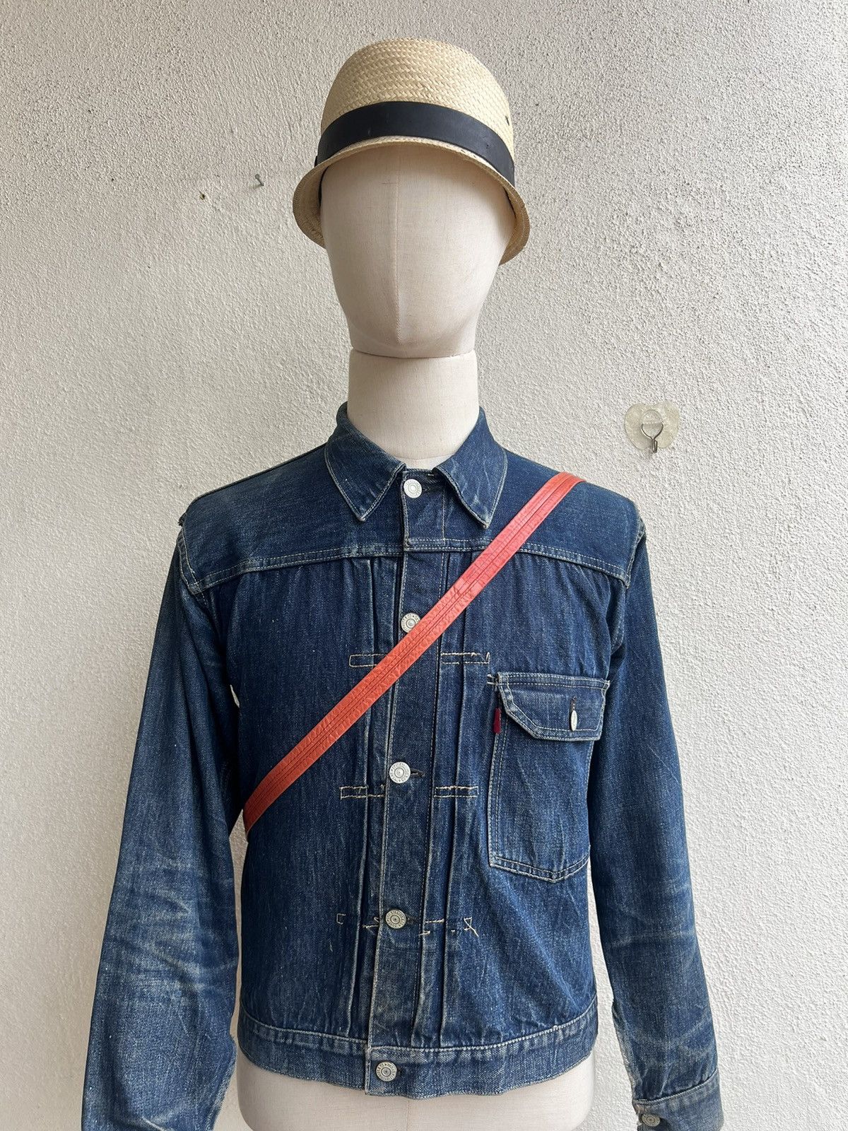 Leather VTG Produced by KOU Japan Fade Patina Punched Leather Bag Size ONE SIZE - 6 Thumbnail