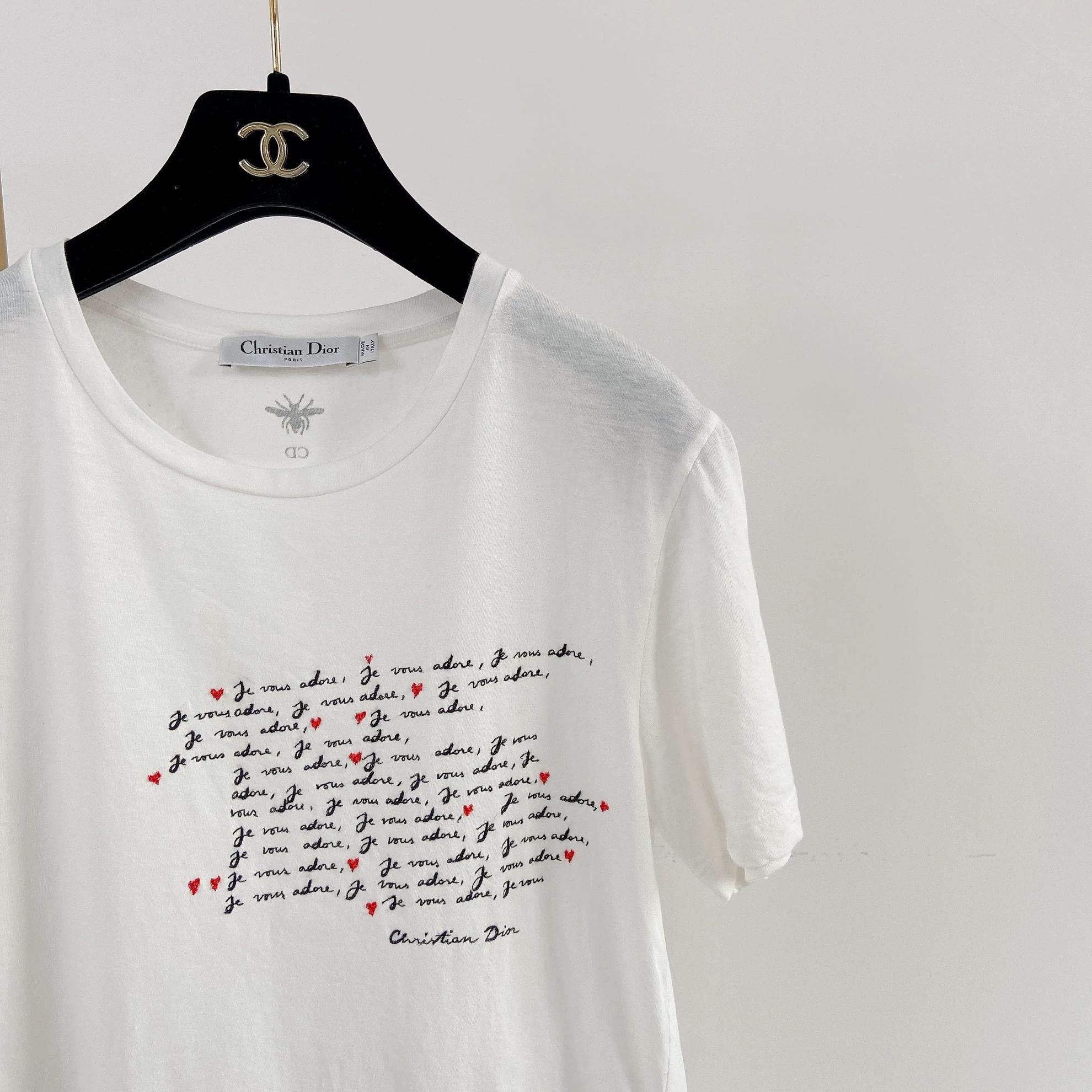 Dior Christian Dior White Logo Tee S Size S / US 4 / IT 40 - 3 Thumbnail