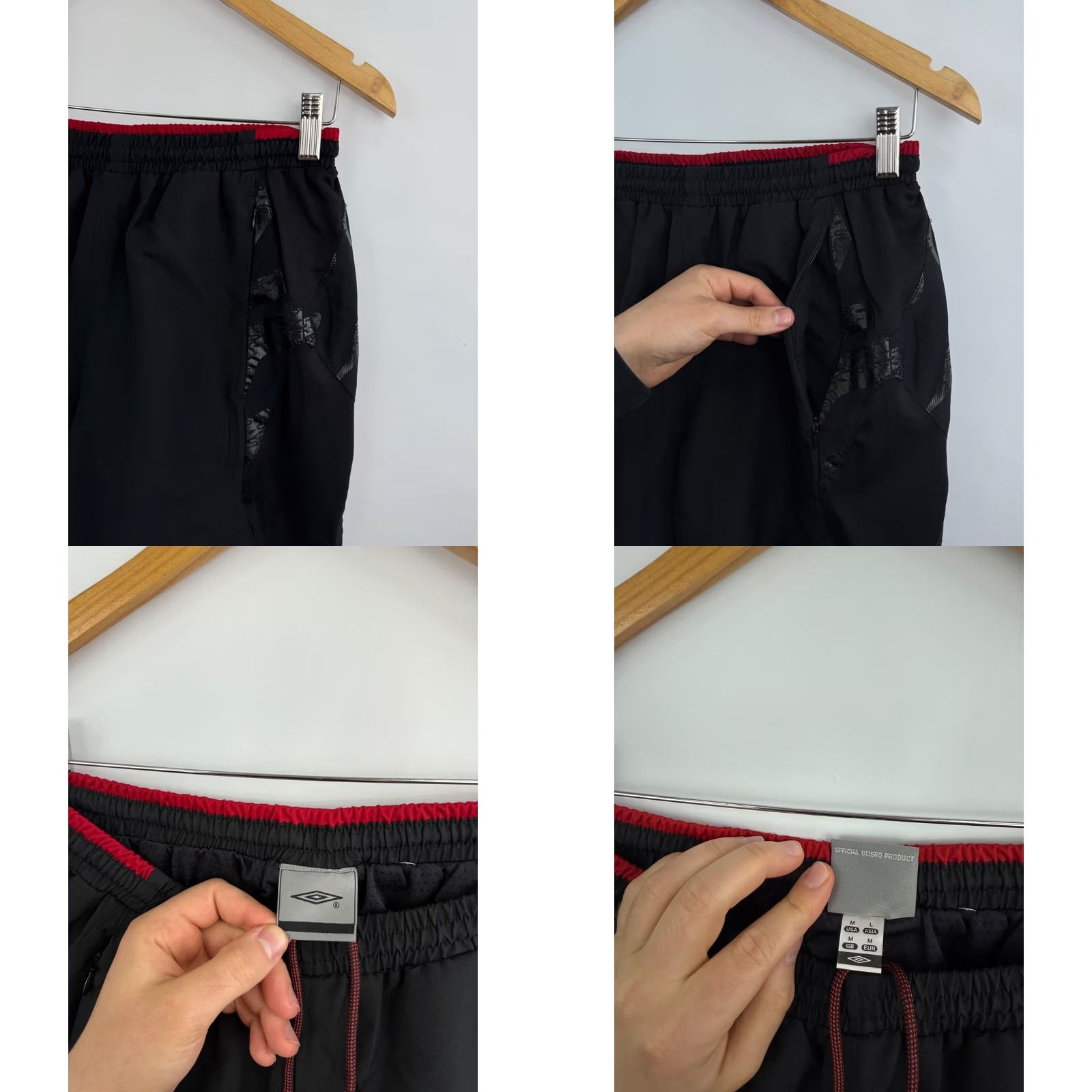 Umbro VINTAGE Umbro Shorts M Black 90s Model SX Rare Retro Hype Y2K Mens Size US 31 - 8 Thumbnail