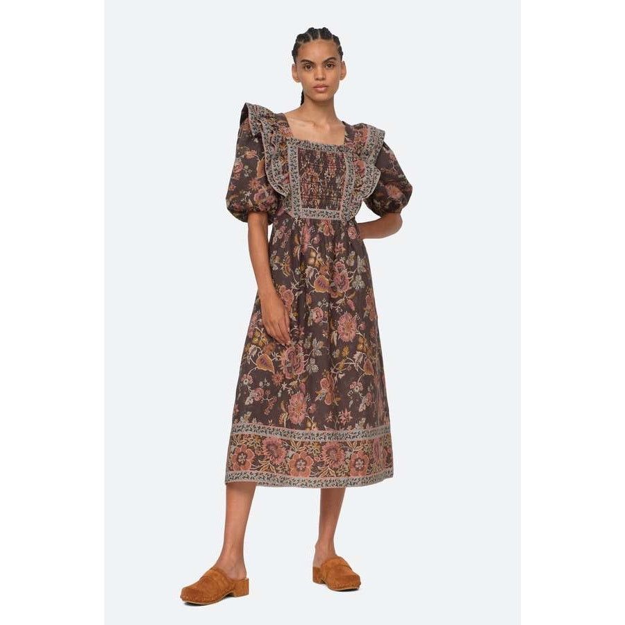Sea New York Sea New York Tess Cotton Midi Dress Black Floral size 00 XS Size XXS / US 00 / IT 34 - 4 Thumbnail