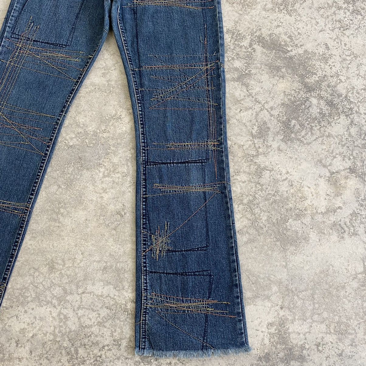 Hysteric Glamour × Vintage VTG 90’s HG Artisanal Zigzag Flared Denim Jeans Size US 27 - 6 Thumbnail
