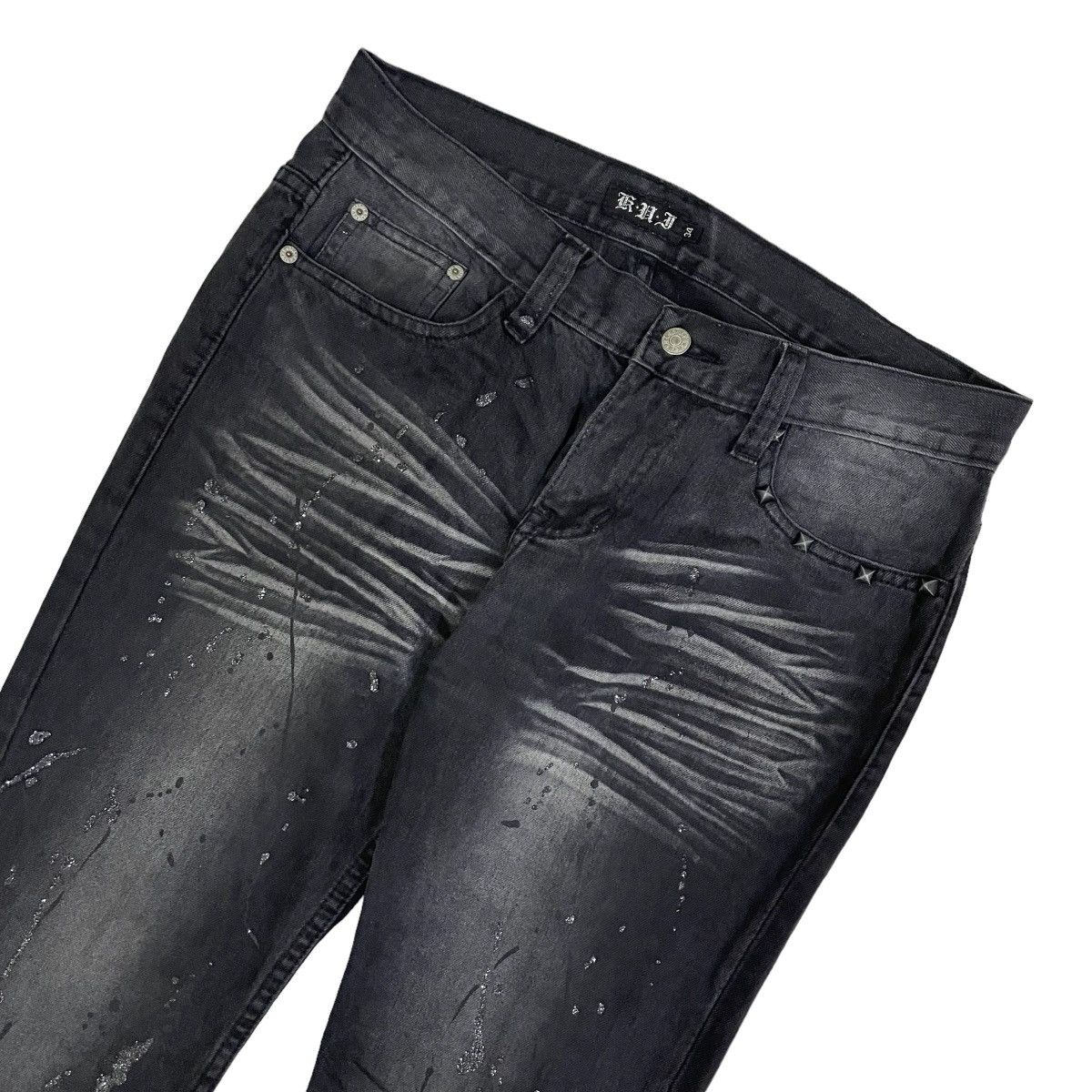 If Six Was Nine Vintage Y2K Flared Rare Faded Splatter Paint Design Size US 28 / EU 44 - 3 Thumbnail