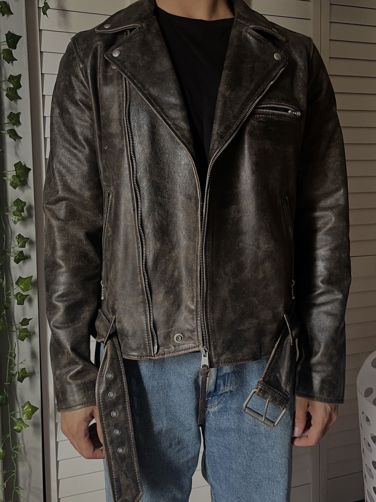 Allsaints All Saints Hank Leather biker jacket Size US M / EU 48-50 / 2 - 2 Thumbnail