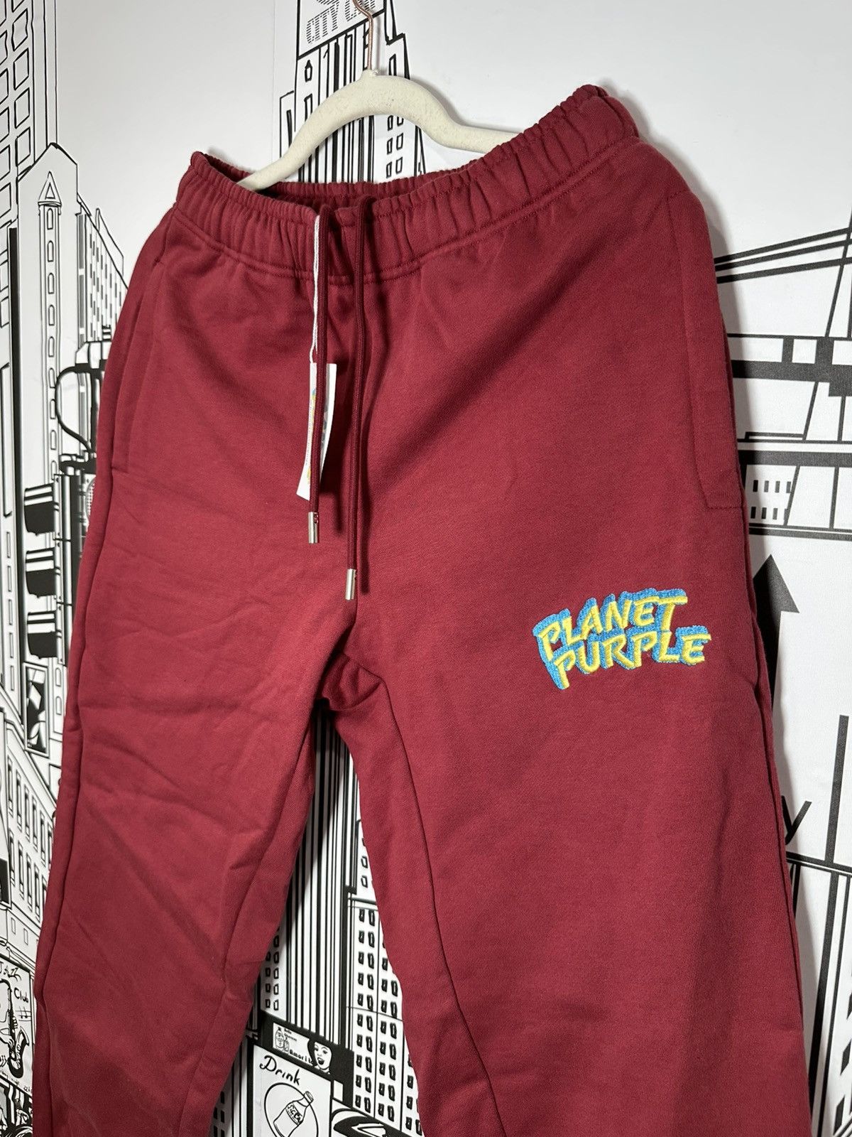 Other Planet Purple Stacked Logo Sweatpants Medium Red Size US 32 / EU 48 - 3 Thumbnail