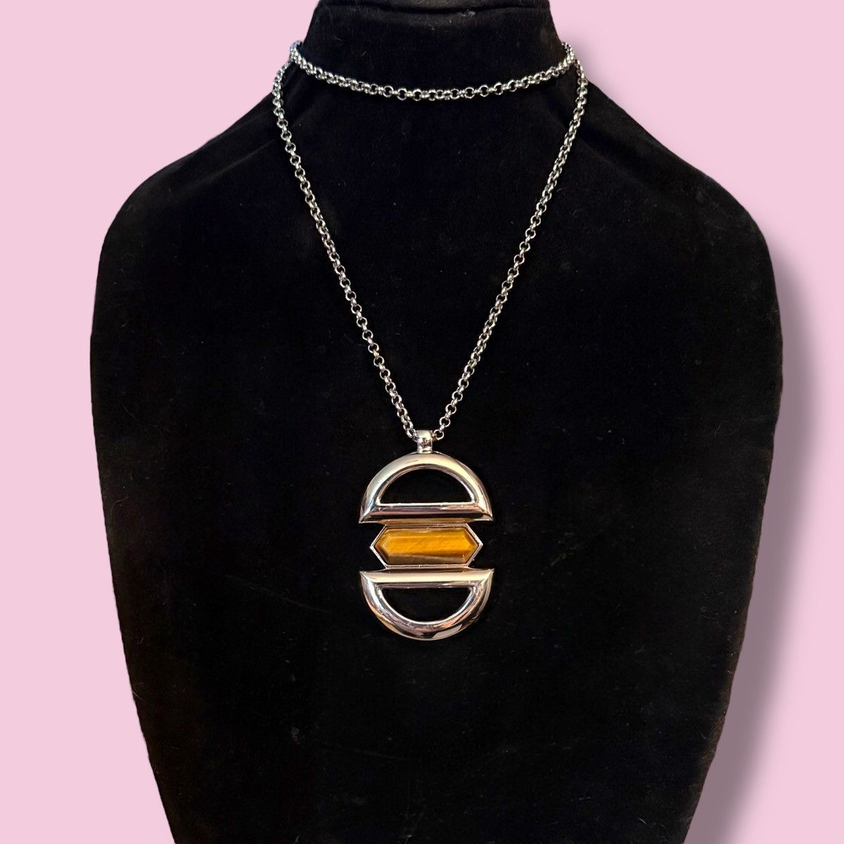 Other Lia Sophia Magnetic silver tone Tiger’s Eye necklace Size ONE SIZE - 1 Thumbnail