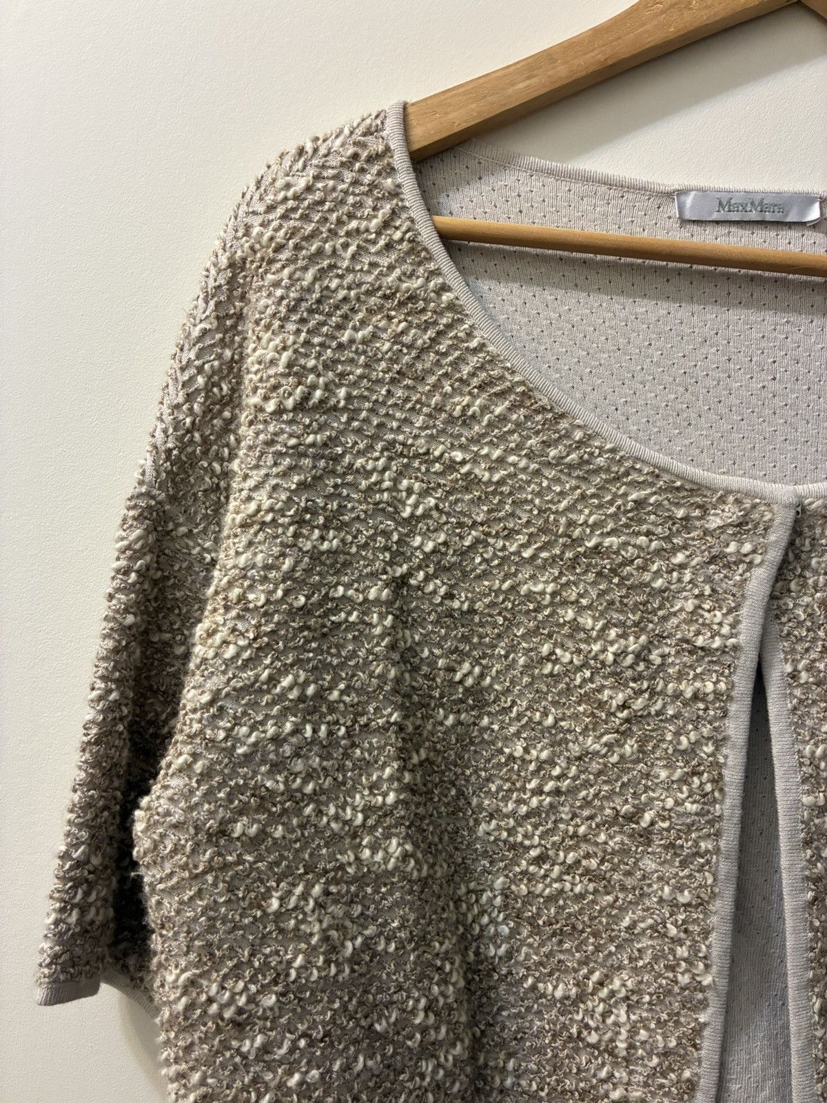 Max Mara Short Sleeve Boucle Cardi Size L / US 10 / IT 46 - 2 Thumbnail