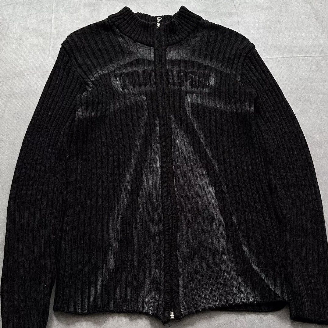 Hysteric Glamour × Undercover 00s Tribal Torso Knit Ribbed Zip Sweater LGB Impala Vibe Size US M / EU 48-50 / 2 - 6 Thumbnail