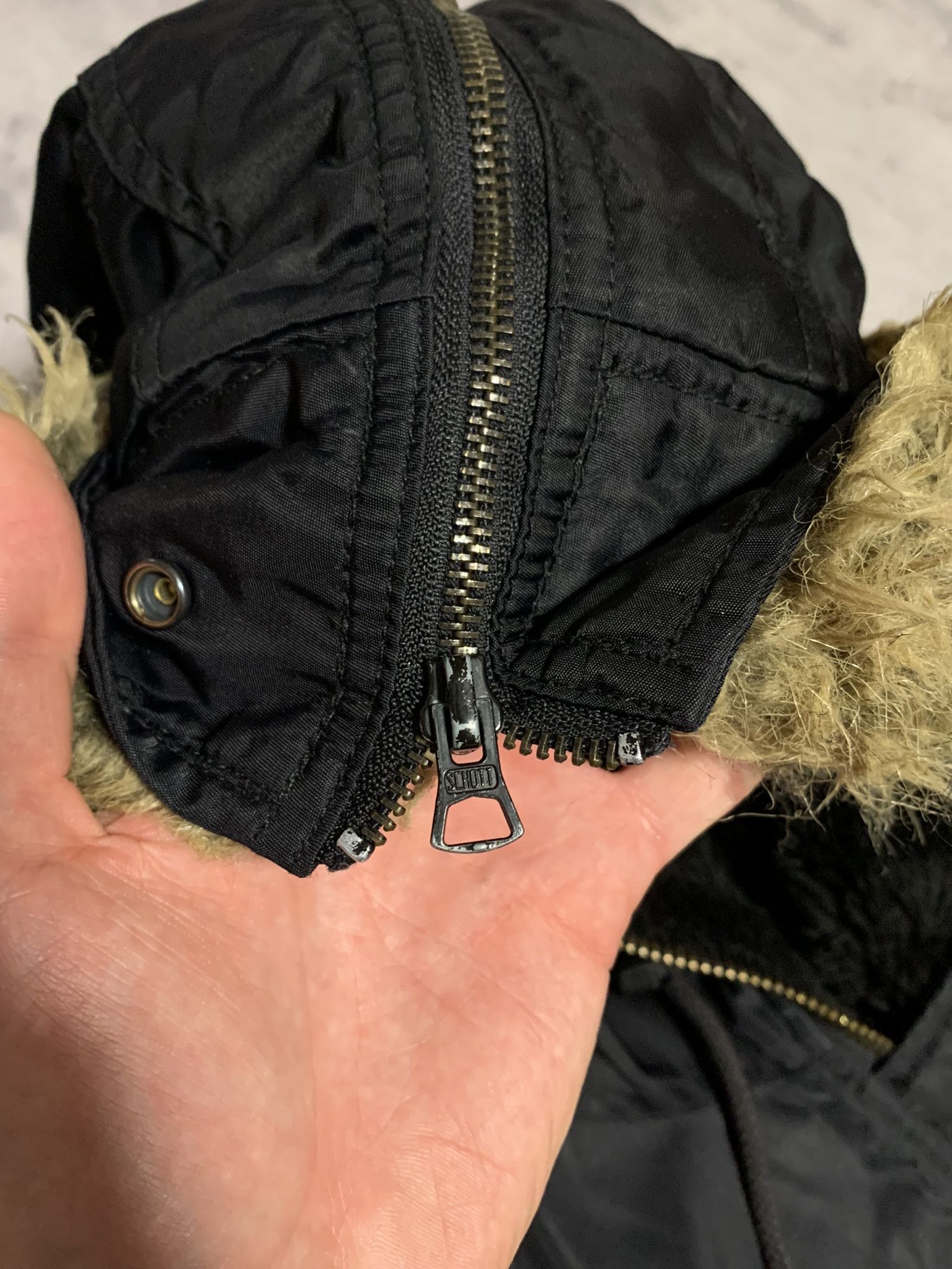 Schott Rare SCHOTT N2-B Zip Fur Alaska Bomber Jacket Avant-garde Size XS / US 0-2 / IT 36-38 - 7 Thumbnail