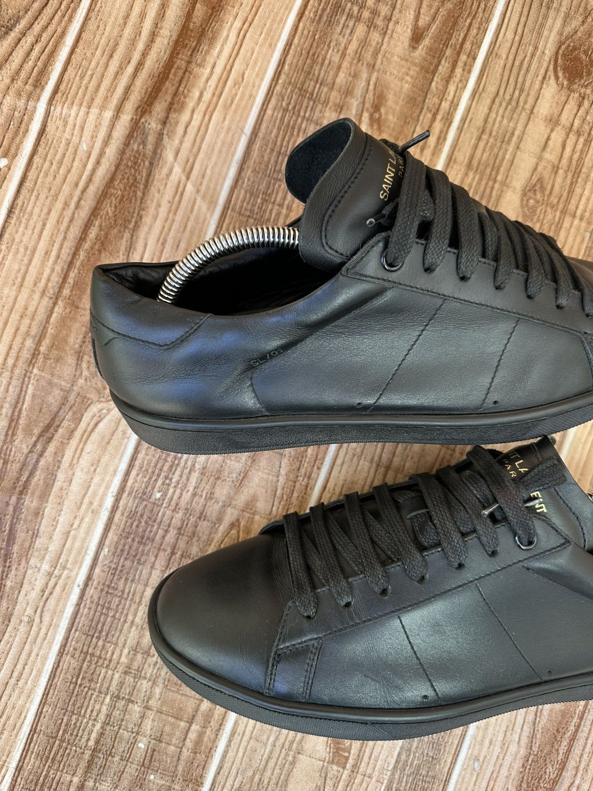 Saint Laurent Paris Saint Laurent SL/01 Black Leather Signature Court Classics Size US 8 / EU 41 - 12 Thumbnail