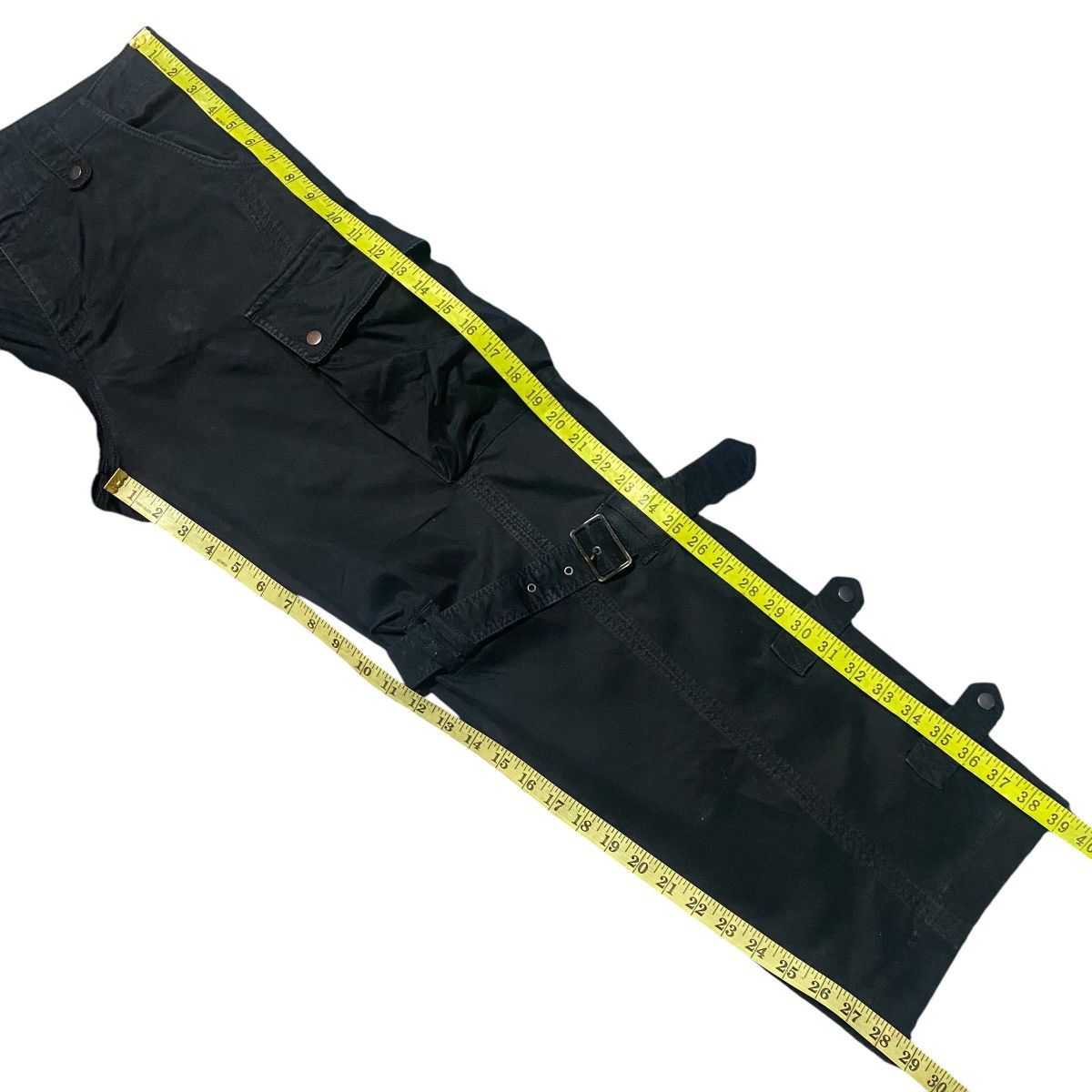 Tete Homme TETE HOMME Black Moleskin Bondage Cargo Pants Size US 32 / EU 48 - 16 Thumbnail