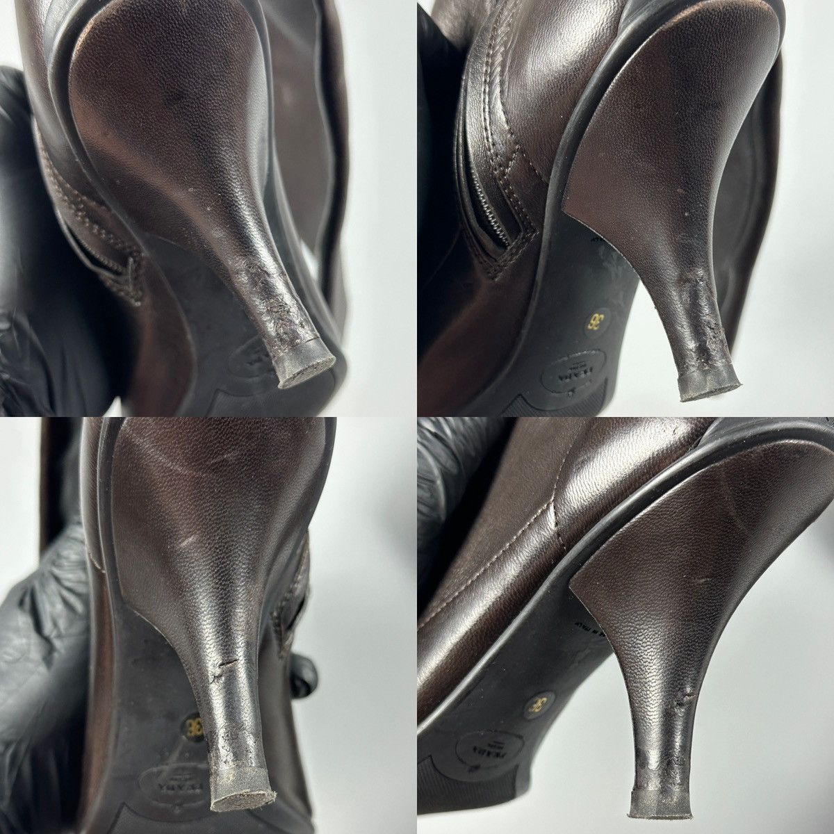 Prada Vintage Prada Soft Brown Leather Nappa Stretch Heels Boots Size US 6 / IT 36 - 23 Thumbnail