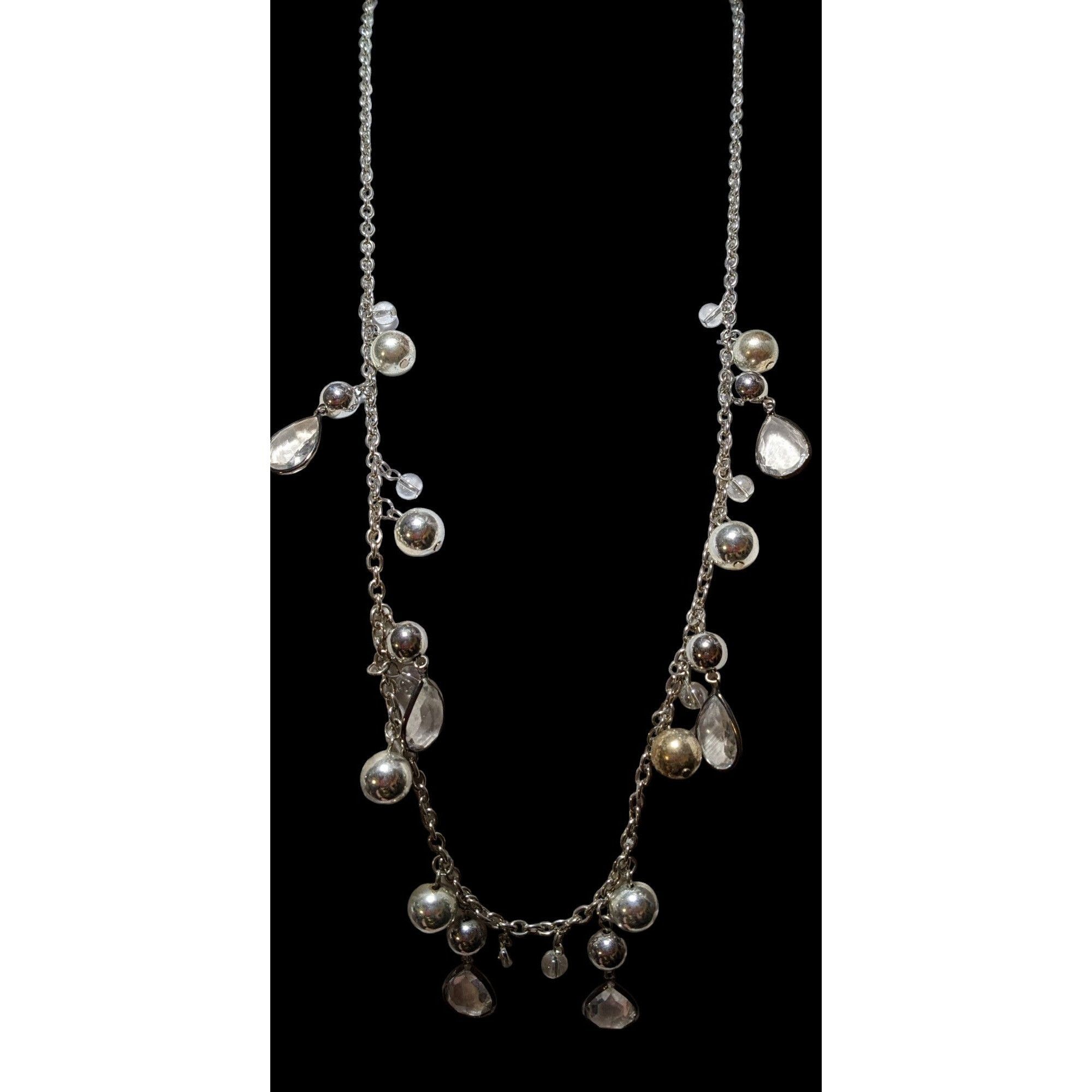 Other Silver Gemmed Teardrop Charm Necklace Size ONE SIZE - 3 Thumbnail