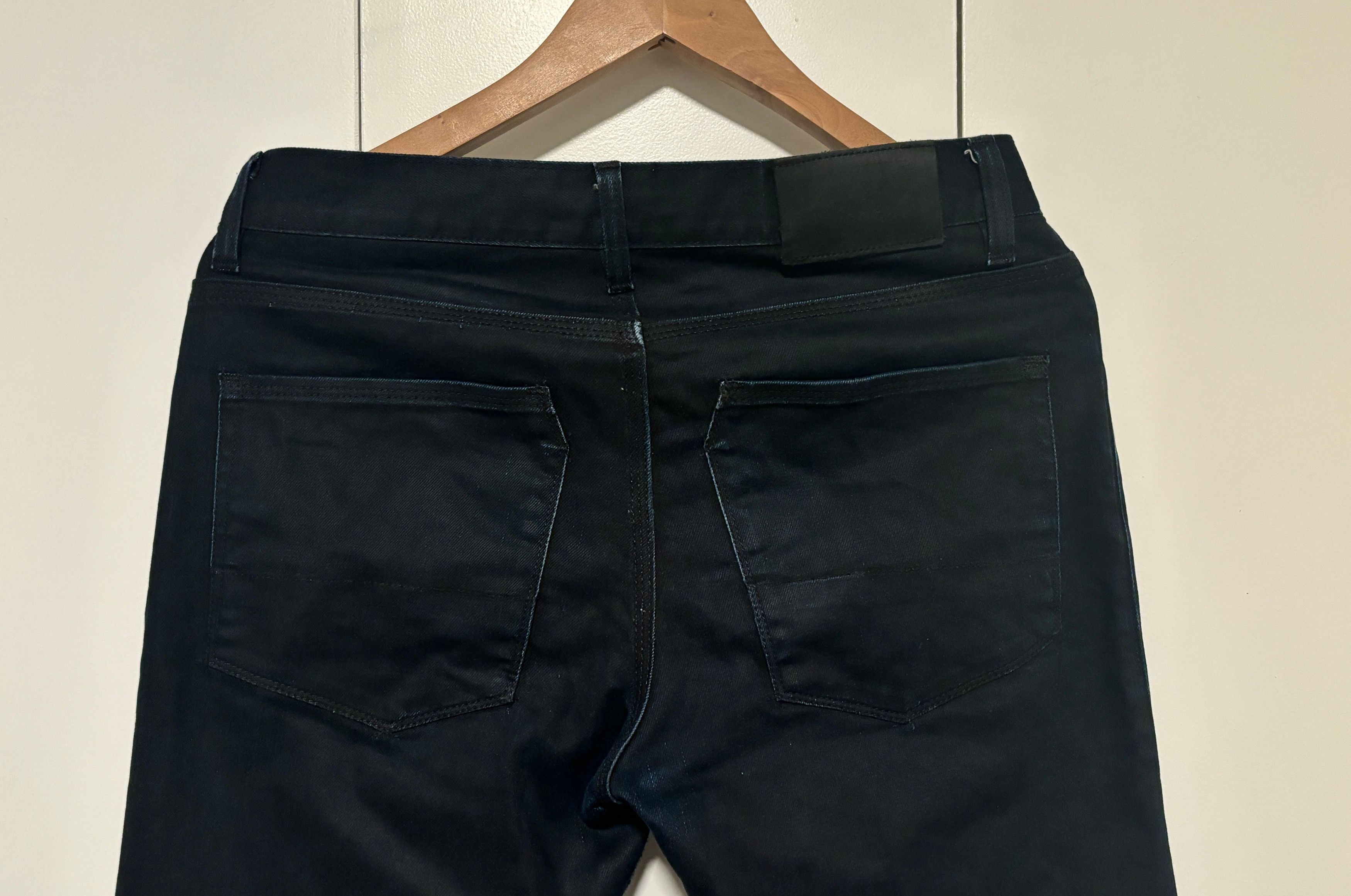 Raleigh Denim Slim Fit Raw Denim Button Fly Black Jeans Indigo Undertones Size US 30 / EU 46 - 5 Thumbnail