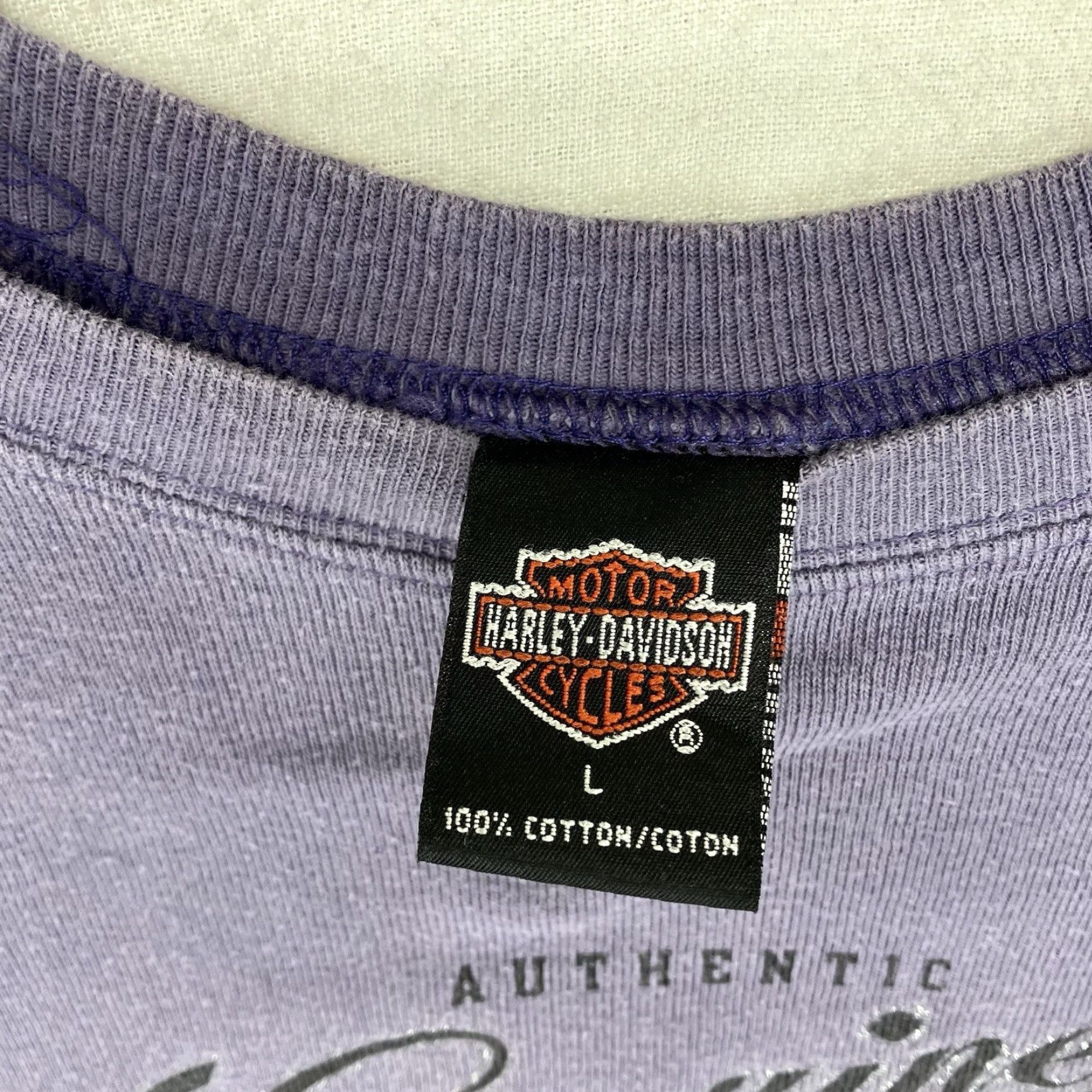 Harley Davidson VINTAGE Harley-Davidson T Shirt Women Purple Glitter 90s Y2K Biker Grunge Logo Crew Neck Short Sleeve Large Size L / US 10 / IT 46 - 5 Thumbnail