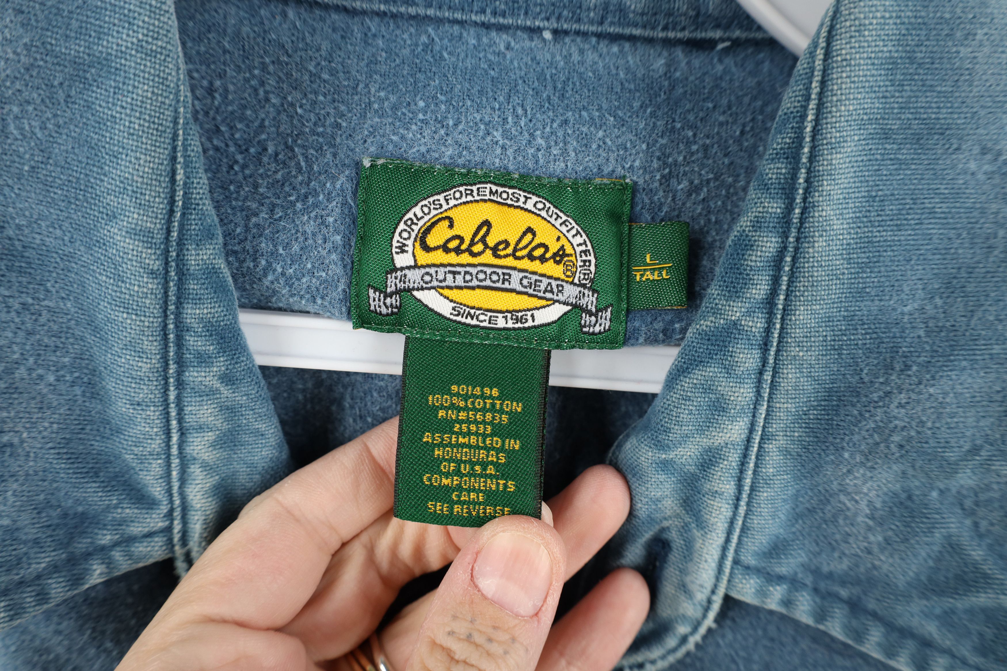 Cabelas Vintage 90s Cabelas Chamois Cloth Button Shirt Blue Size US L / EU 52-54 / 3 - 9 Thumbnail