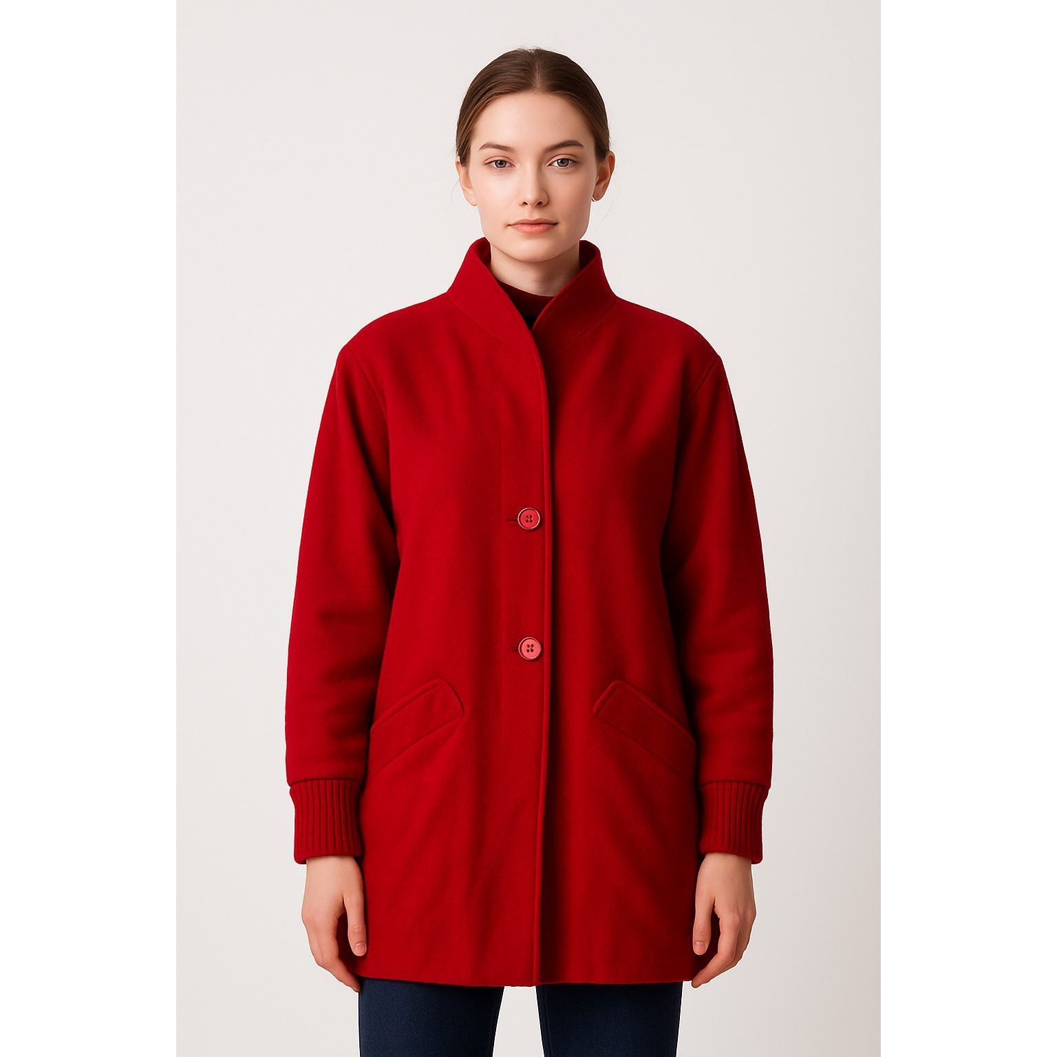 Other Vintage Red Wool Blend Button Front Coat Michelle Stuart 8 Size XL / US 12-14 / IT 48-50 - 1 Thumbnail