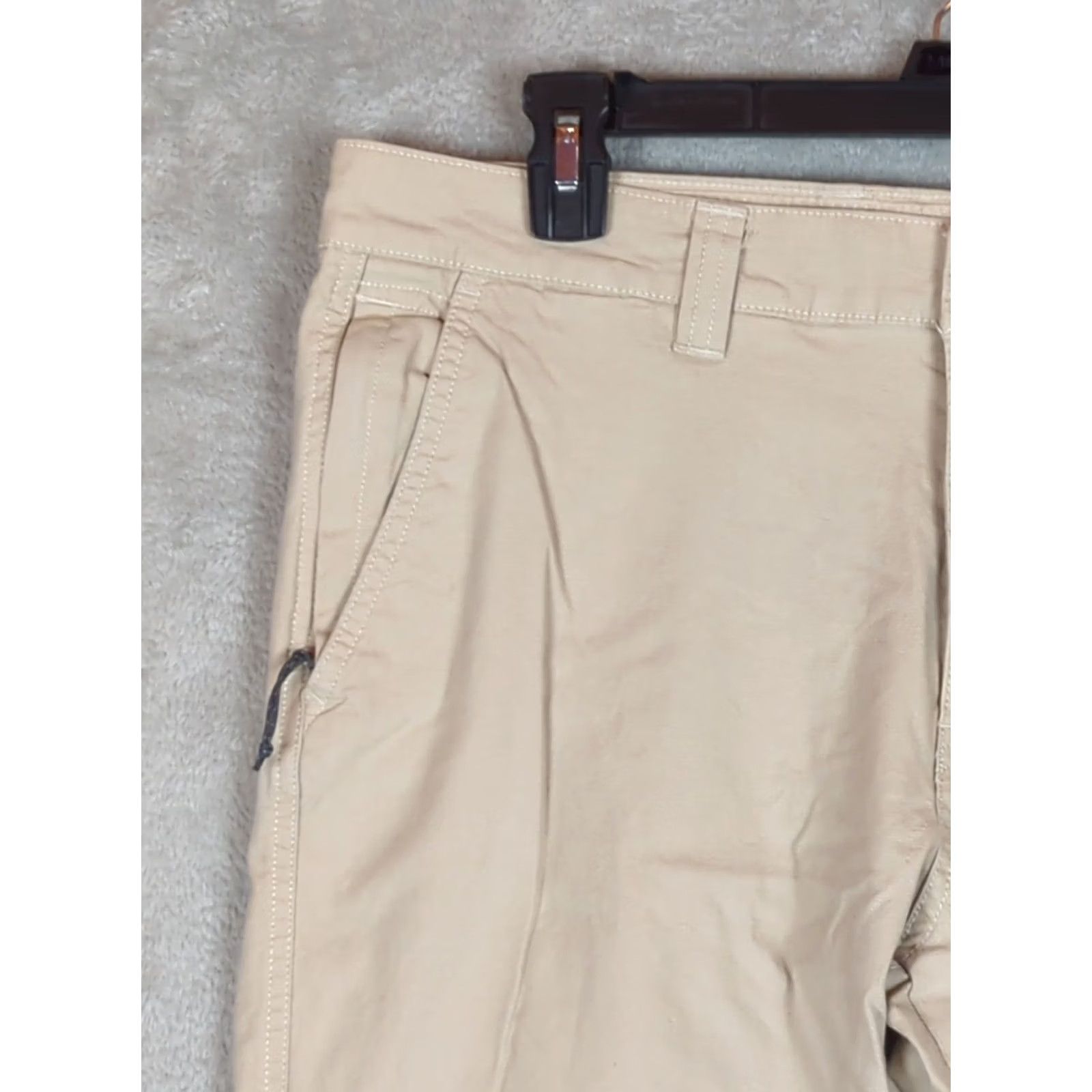 Vintage Columbia Flex Roc Pants 33x32 Beige Hiking Pants Men Regular Straight Leg Comfort Stretch Pockets Omni-Shade Canvas Cotton Elastane Outdoor Nature Size US 33 - 3 Thumbnail