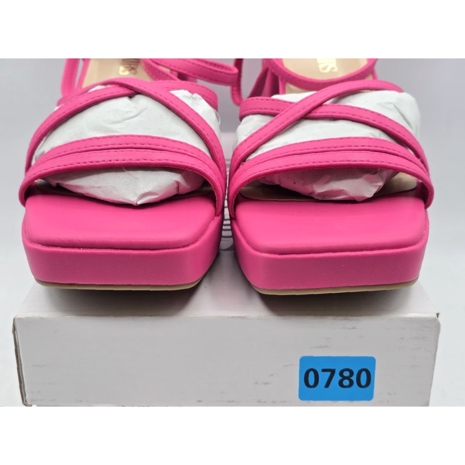 Pinko Dream Pairs Sandal Women’s Platform Chunky Heeled Sandal - Hot Pink - Size 7.5 - Strappy Ankle Strap - Pink - Women - NIB Size US 8 / IT 38 - 3 Thumbnail