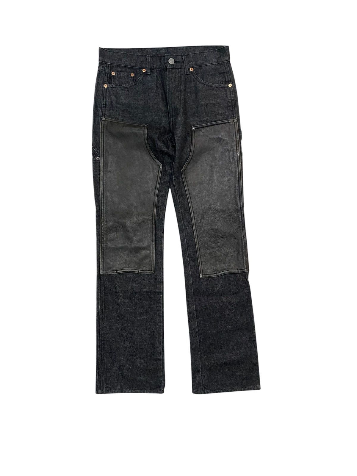 Isamu Katayama Backlash 2000s Tokyo Jeans Leather Double knee carpenter pants Size US 28 / EU 44 - 1 Thumbnail