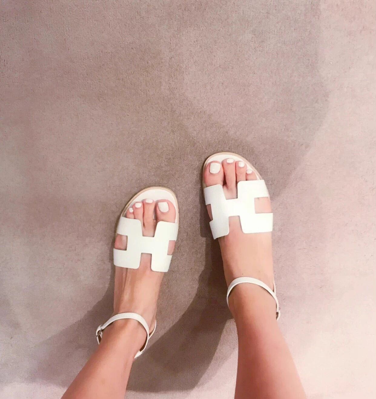 Hermes Hermes White H Buckle Strappy Sandal Women's 5cm Heel 37 Size US 6.5 / IT 36.5 - 2 Thumbnail