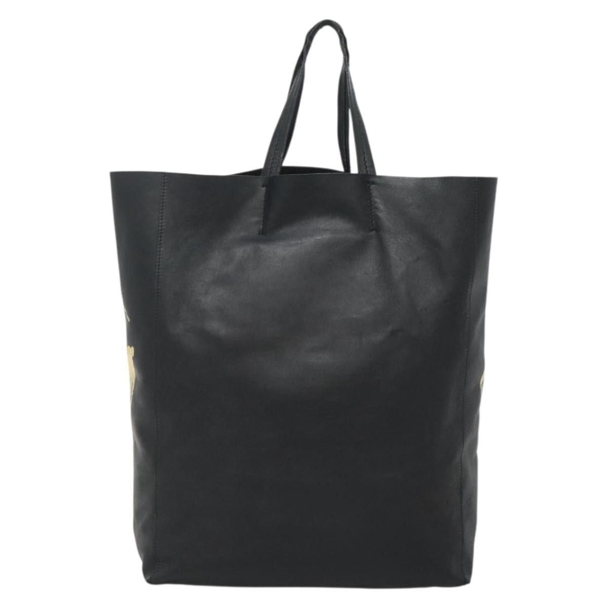 Celine CELINE Mustang Print Vertical Cabas Tote Bag Leather Black Size ONE SIZE - 3 Thumbnail