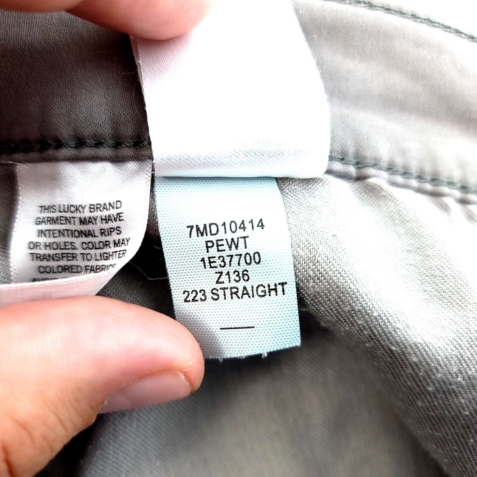 Lucky Brand DAMAGED Lucky Brand 223 Straight Beige Cotton Mid Rise Jeans Size US 36 / EU 52 - 15 Thumbnail