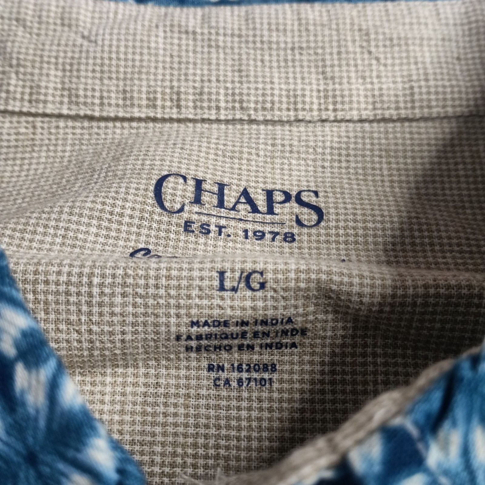 Chaps Chaps Seacoast Wash Linen Woven Shirt Men L Spring Lake Blue Size US L / EU 52-54 / 3 - 3 Thumbnail